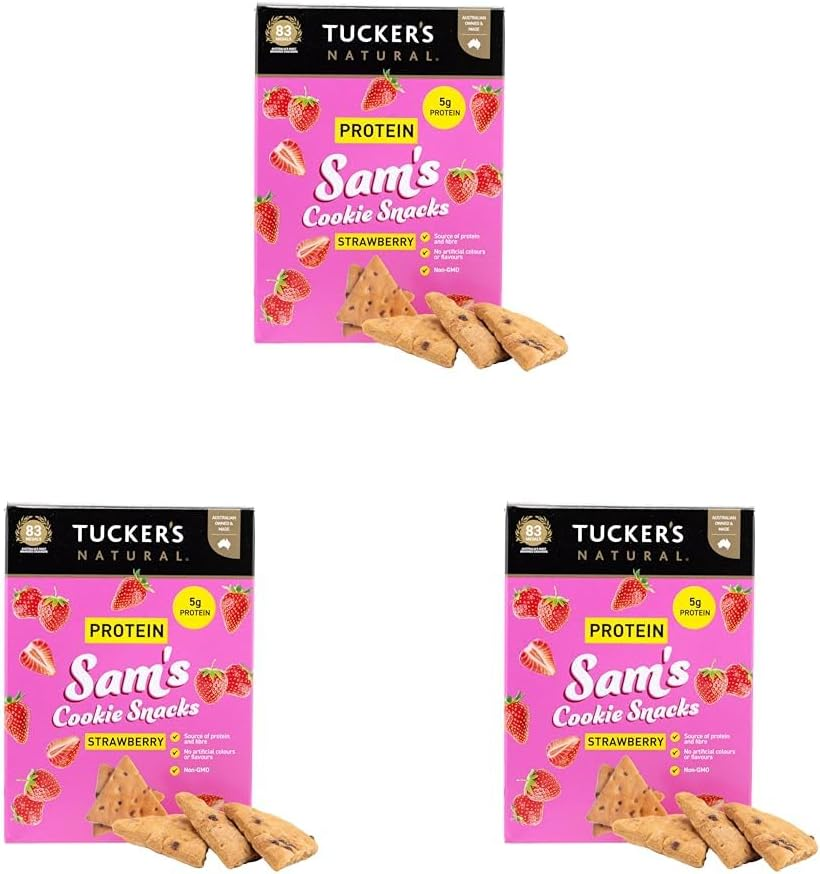 Tucker'S Natural Sam'S Protein Strawberry Flavoured Cookie Snacks 60 G