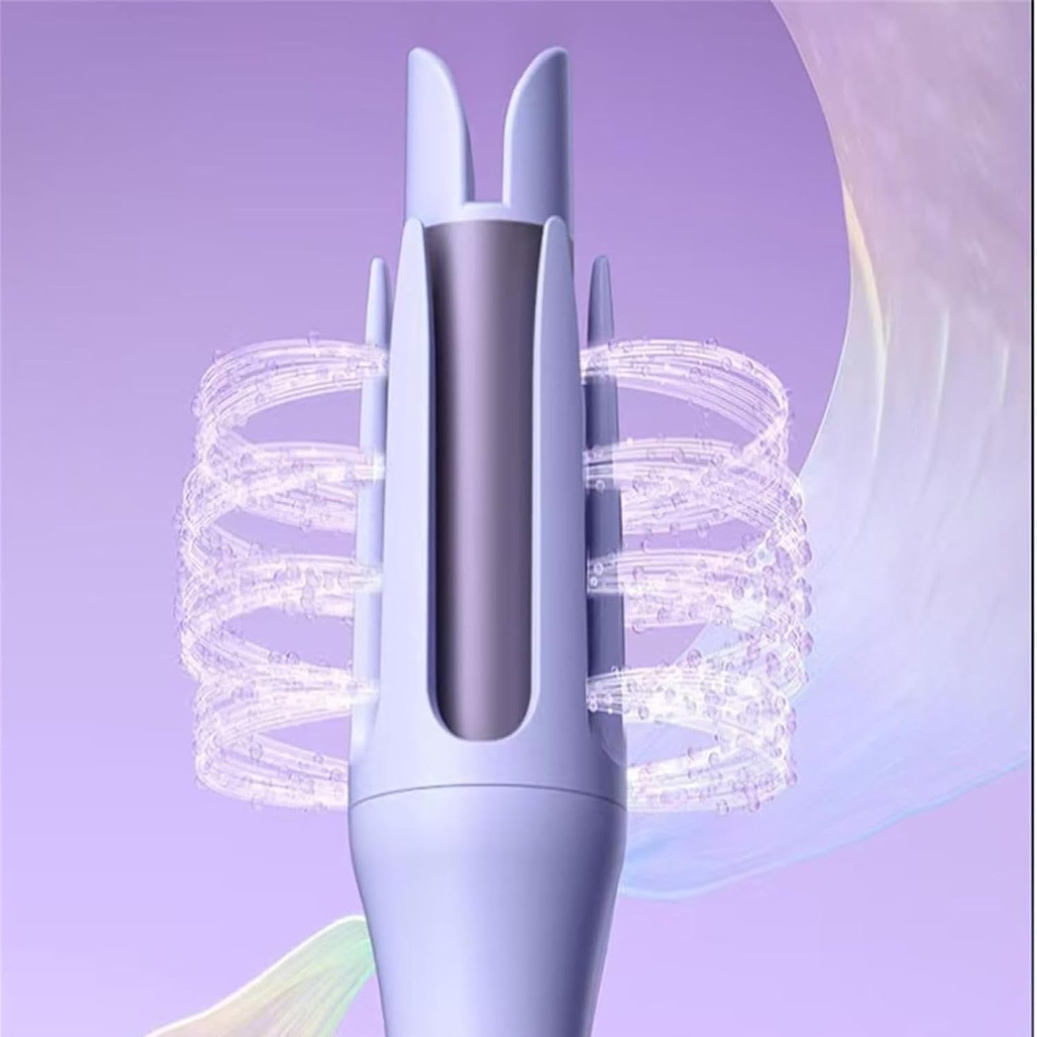 Seemee Hair Curler,See Mee Curling Iron,Automatic Curling Iron,Hair Curler Automatic Rotating,Automatic Hair Curling Iron,Hair Curler with 4 Temperatures Adjustable,Long Hair,Anti-Scald (Purple) image number 1