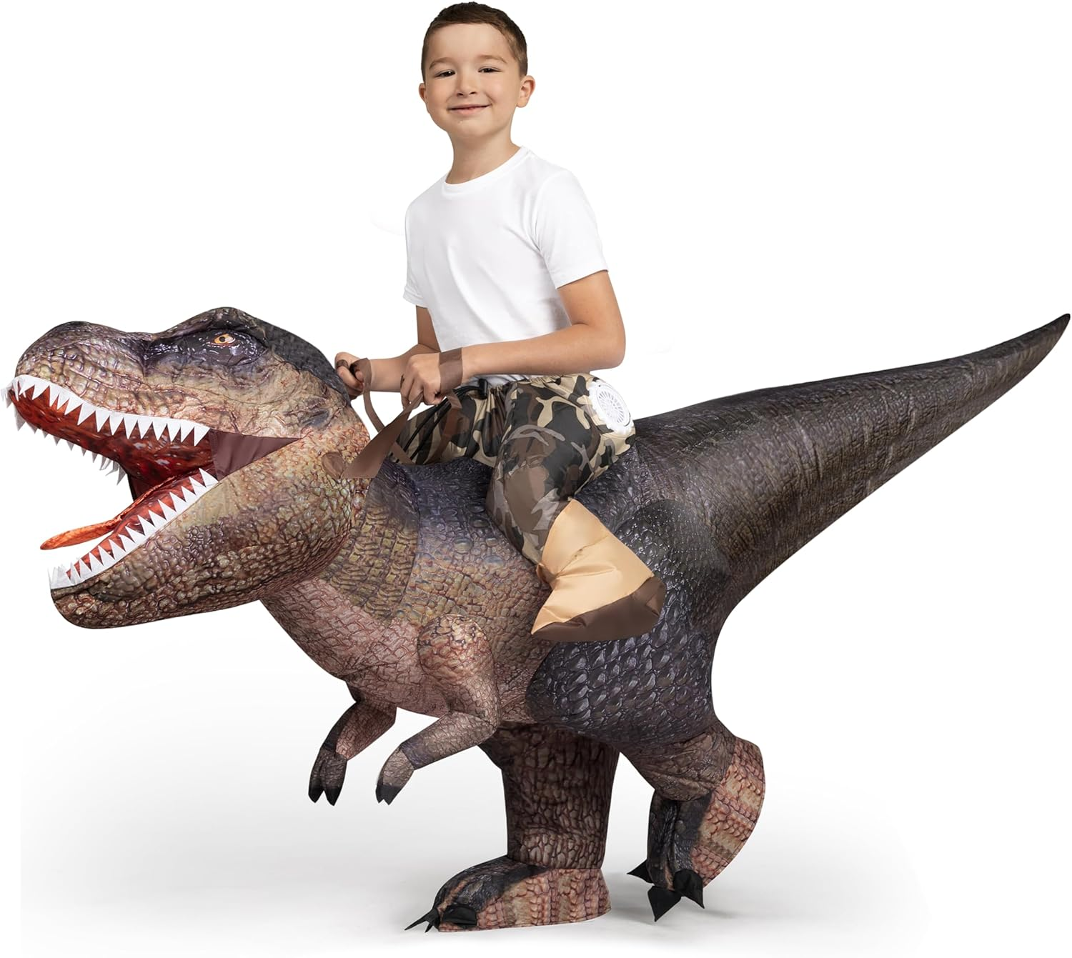 Spooktacular Creations Halloween Inflatable Costume, Adult Dinosaur Costume, Ride-On T-Rex Blow up Costume for Dressup image number 4