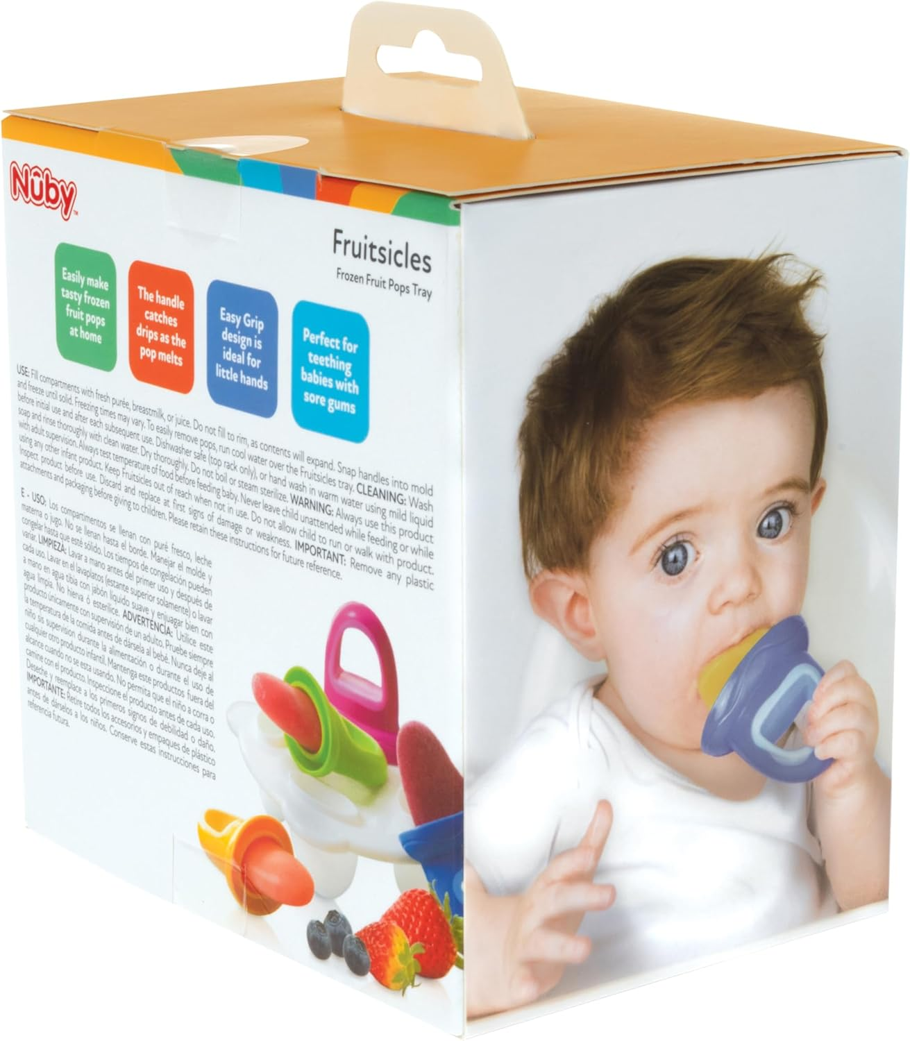 Nuby Garden Fresh Fruitsicle Frozen Pop Tray,Multicolored 1Set 4 Handle image number 1
