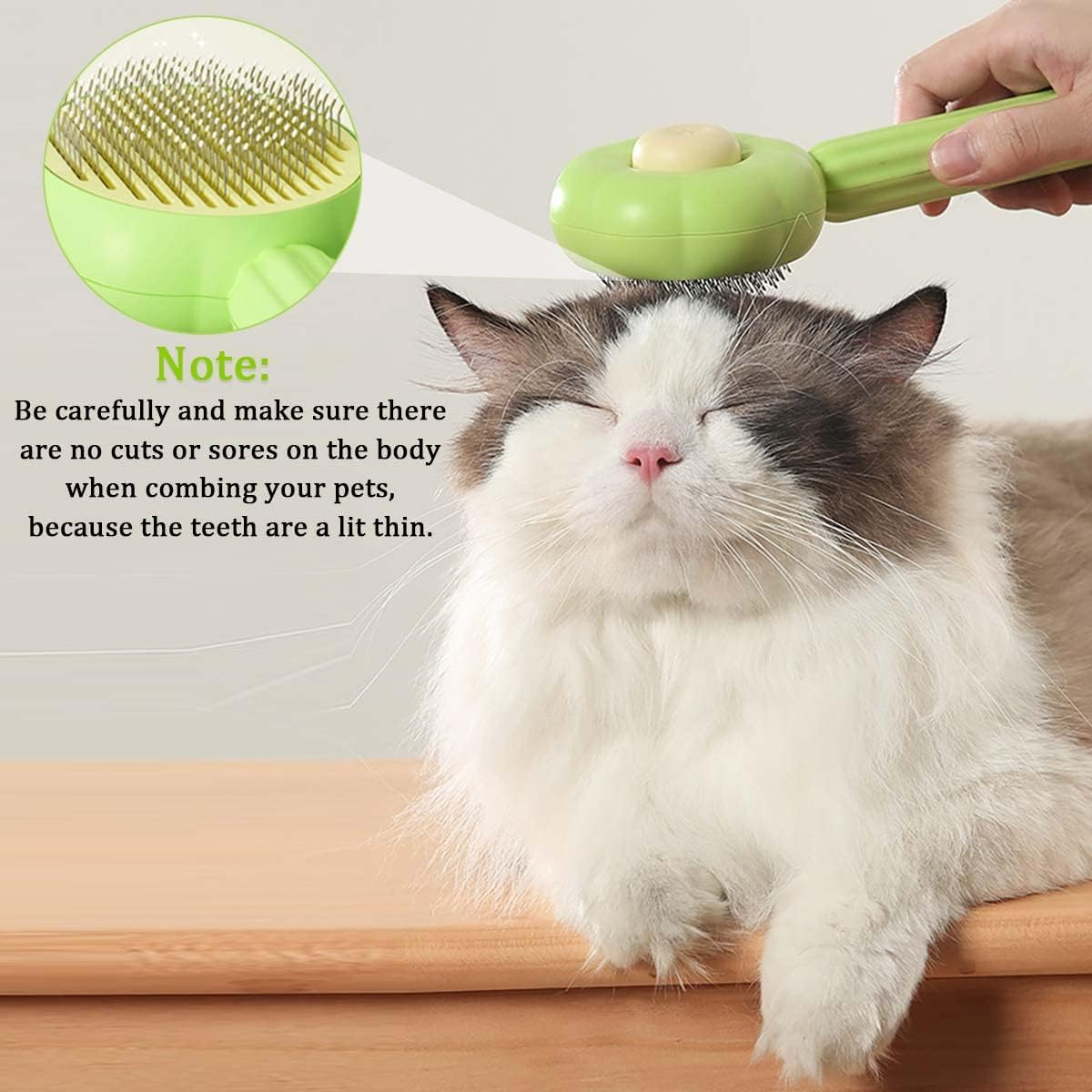 Lonimia Cat Brush, Pet Brush, Short Hair, Cat Brush with Air Cushion, Self-Cleaning Slicker Brush, Removes Undercoat, Cat Hair Brush for Pet Grooming image number 5