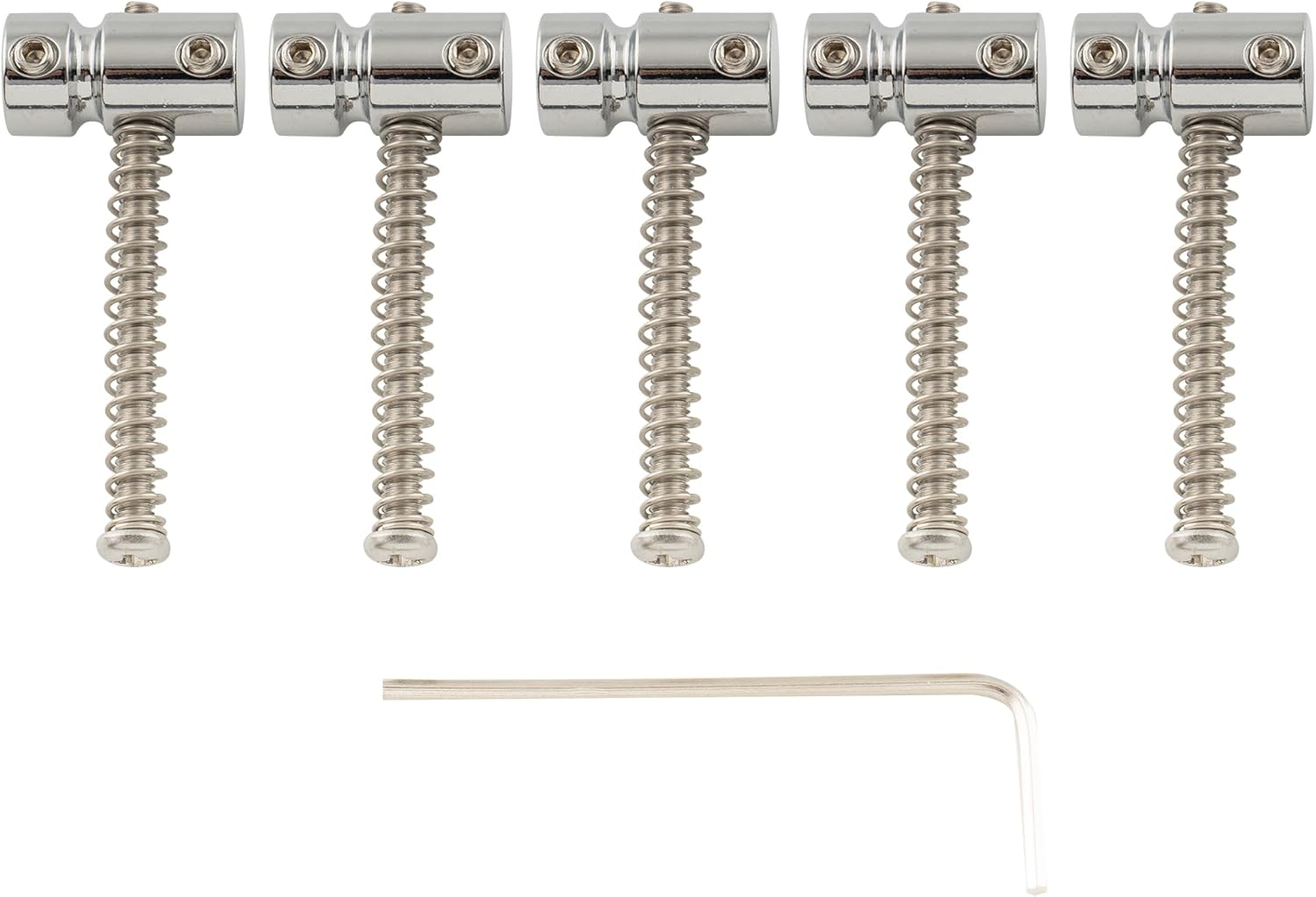 Musiclily Pro 17Mm Steel Bass Bridge Saddles for 5-String Precision and Jazz Bass, Chrome (Set of 5)