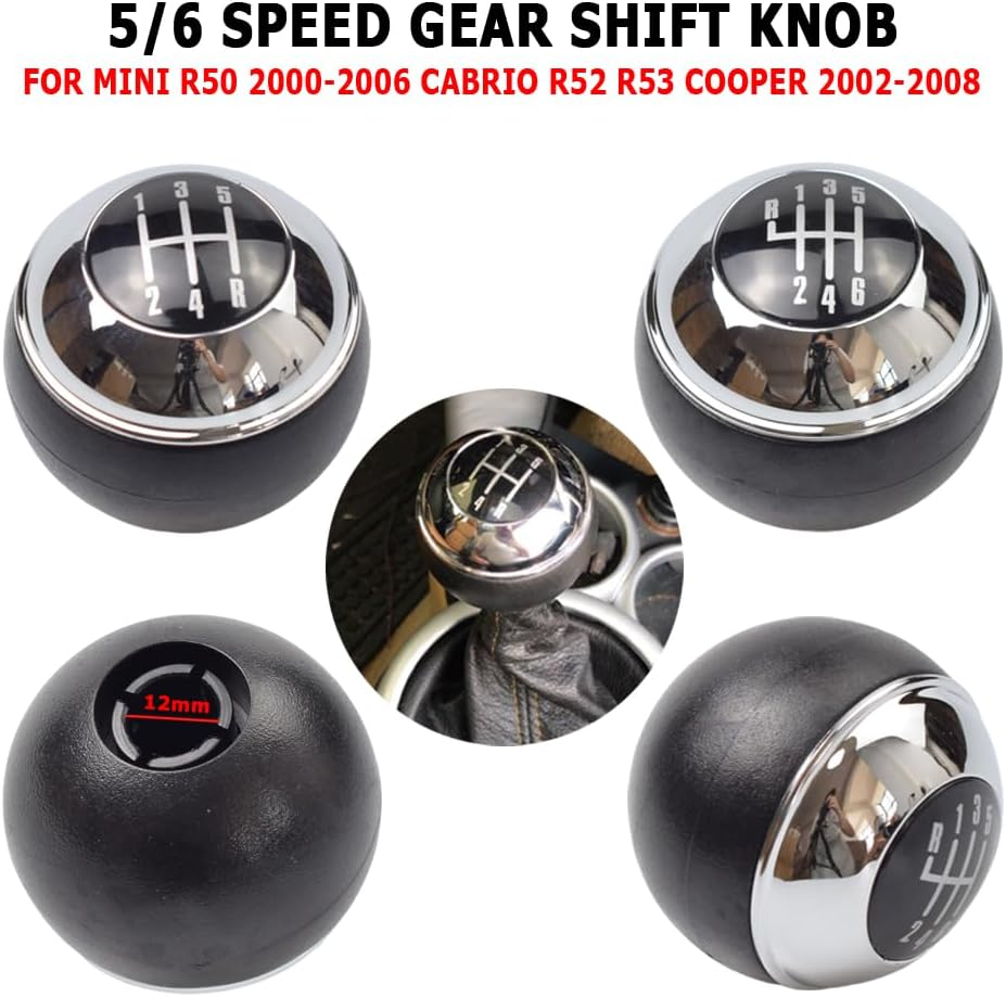 5/6 Speed Car Gear Knob Gear Stick Hand Ball for Mini R50 One D R52 R53 Cooper S 3-Door 2001 2002 2003 2004 2005-2008 (5 Speed) image number 6