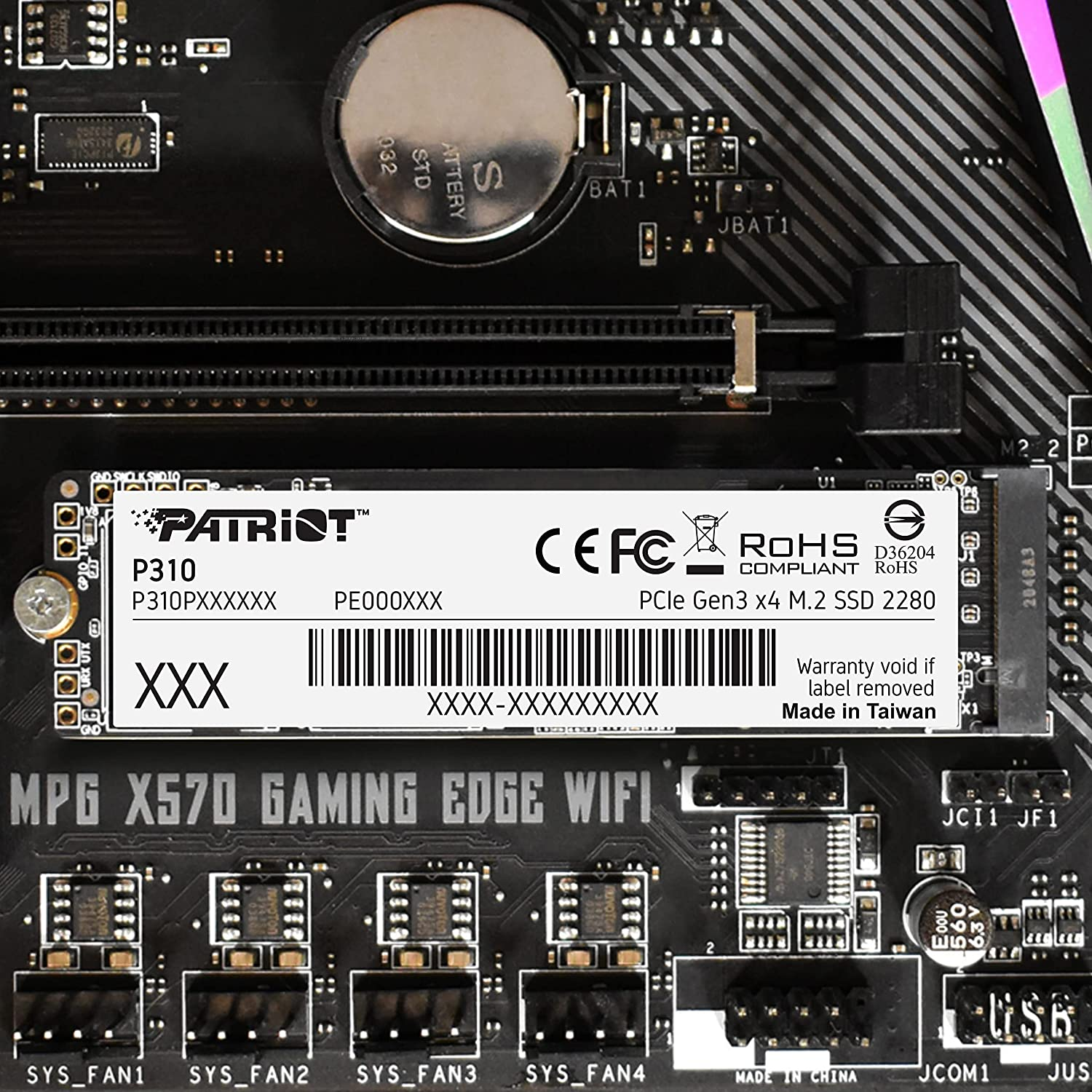Patriot P310 240GB Internal SSD - Nvme Pcie M.2 Gen3 X 4 - Low-Power Consumption Solid State Drive - P310P240GM28 image number 1