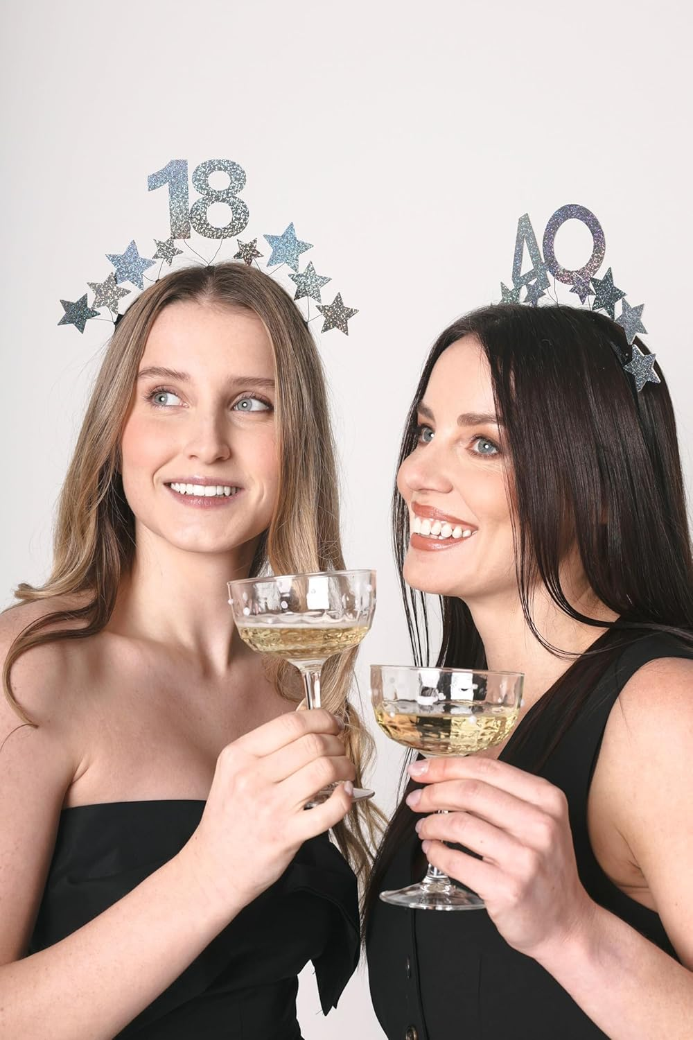 Glamorous Headband 40Th Birthday Women Sparkling Stars Silver Headband Costume Gift 40Th Birthday Crown Headpiece Star Glitter, One Size image number 3