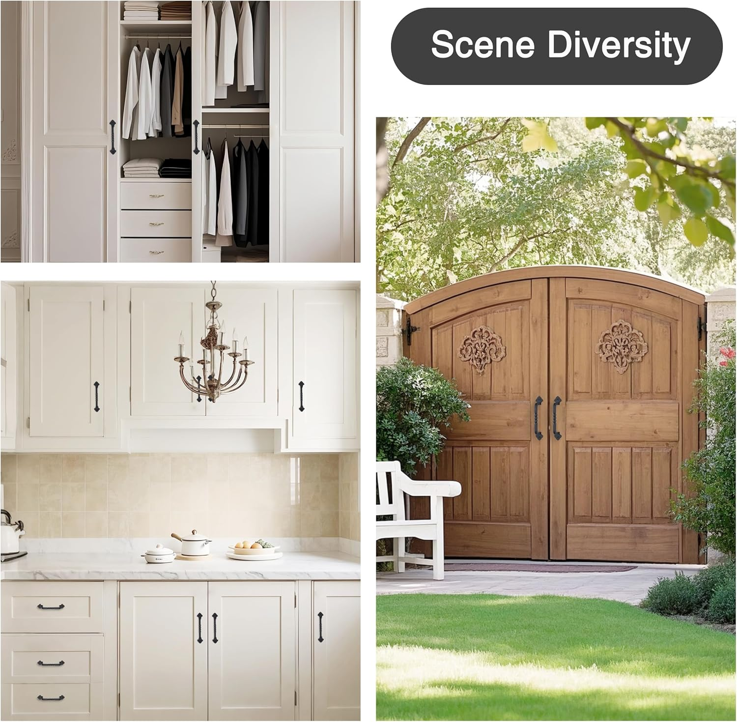 OVOV 4 Pack Barn Door Pull Handle Hardware for Wooden Garden Gate Shed Cabinet Door (4Pcs 5Inch) image number 5