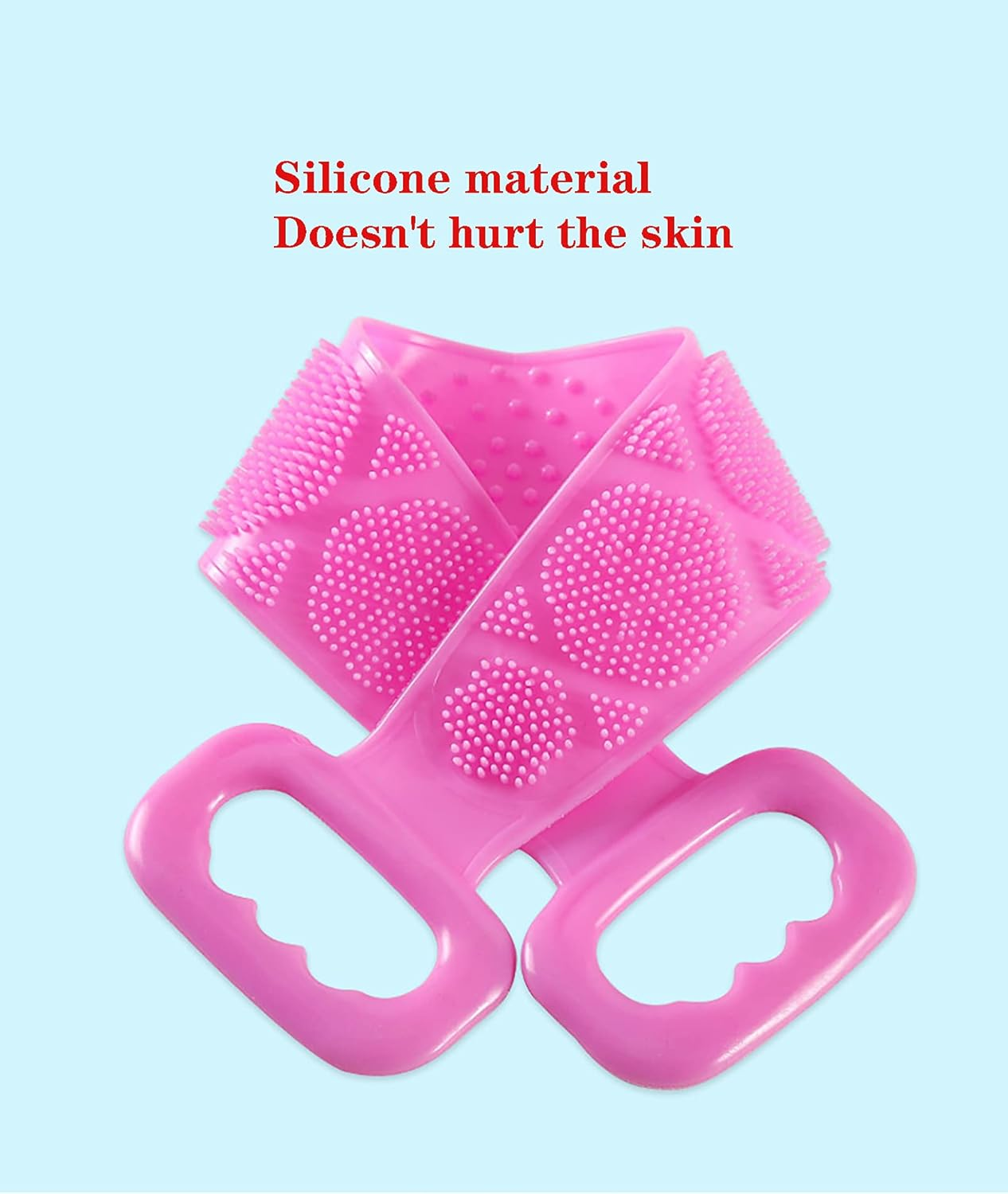 Silicone Bath Brush Exfoliating Long Silicone Body Back Frosted Brush Easy to Clean Silicone Double Back Scrub(Size:30Pcs,Color:Green) image number 5