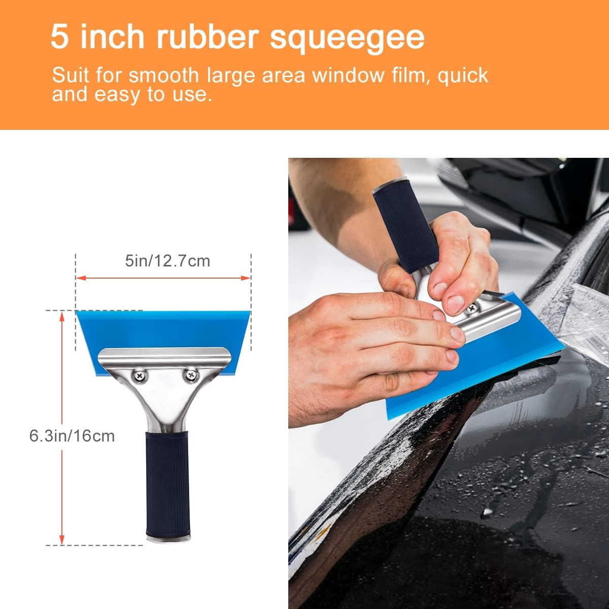 Luxiv Window Tint Application Tools Kit, 9 Pcs Vehicle Glass Protective Film Installing Tool, Car Squeegee, Automotive Scrapers (B) image number 4