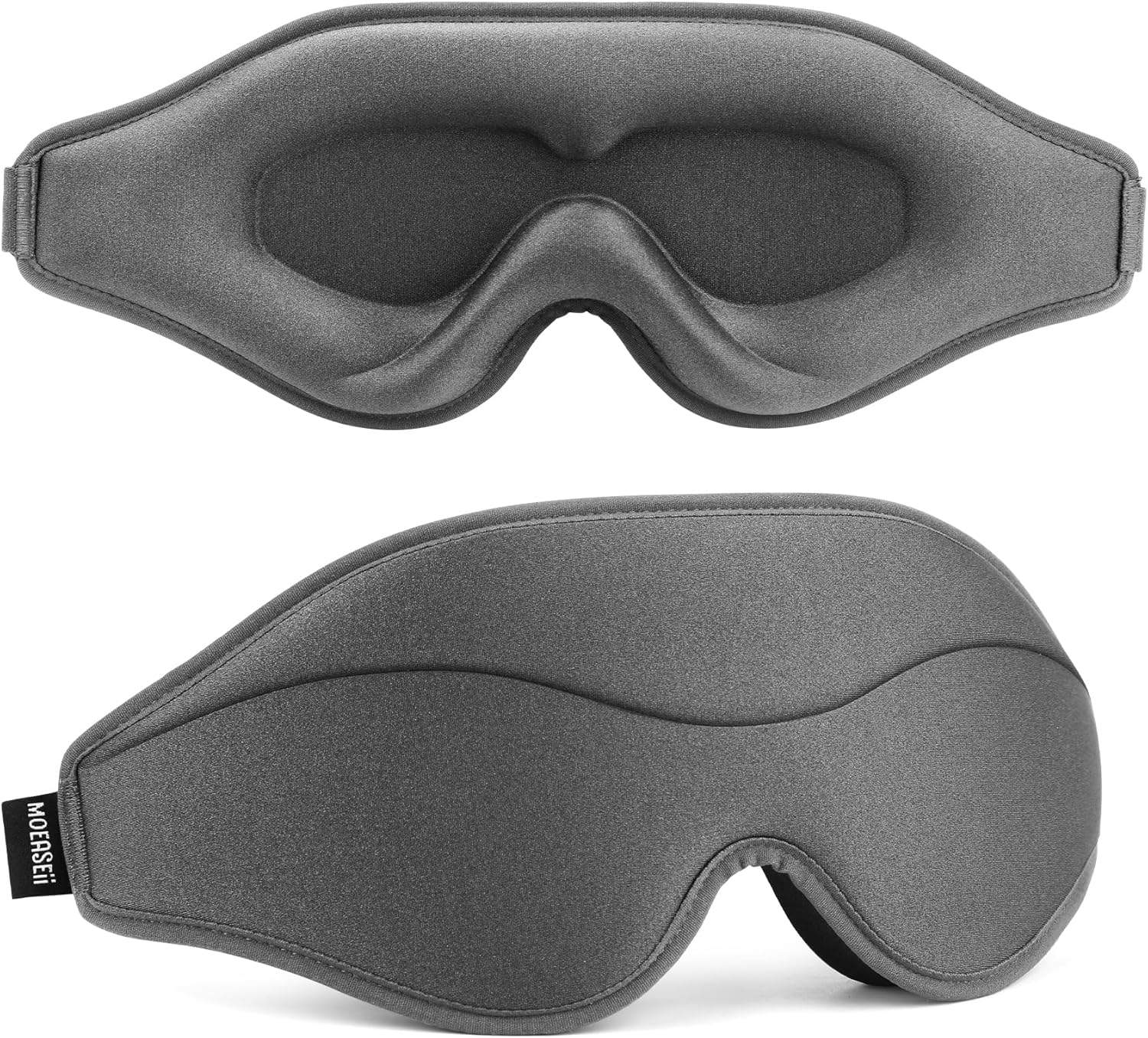 Sleep Mask - Total Blackout 3D Sleeping Mask, Super Lightweight & Silky Soft Eye Mask for Sleeping, Fully Adjustable Fit for Home, Office, Traveling, Meditation, Yoga, Black