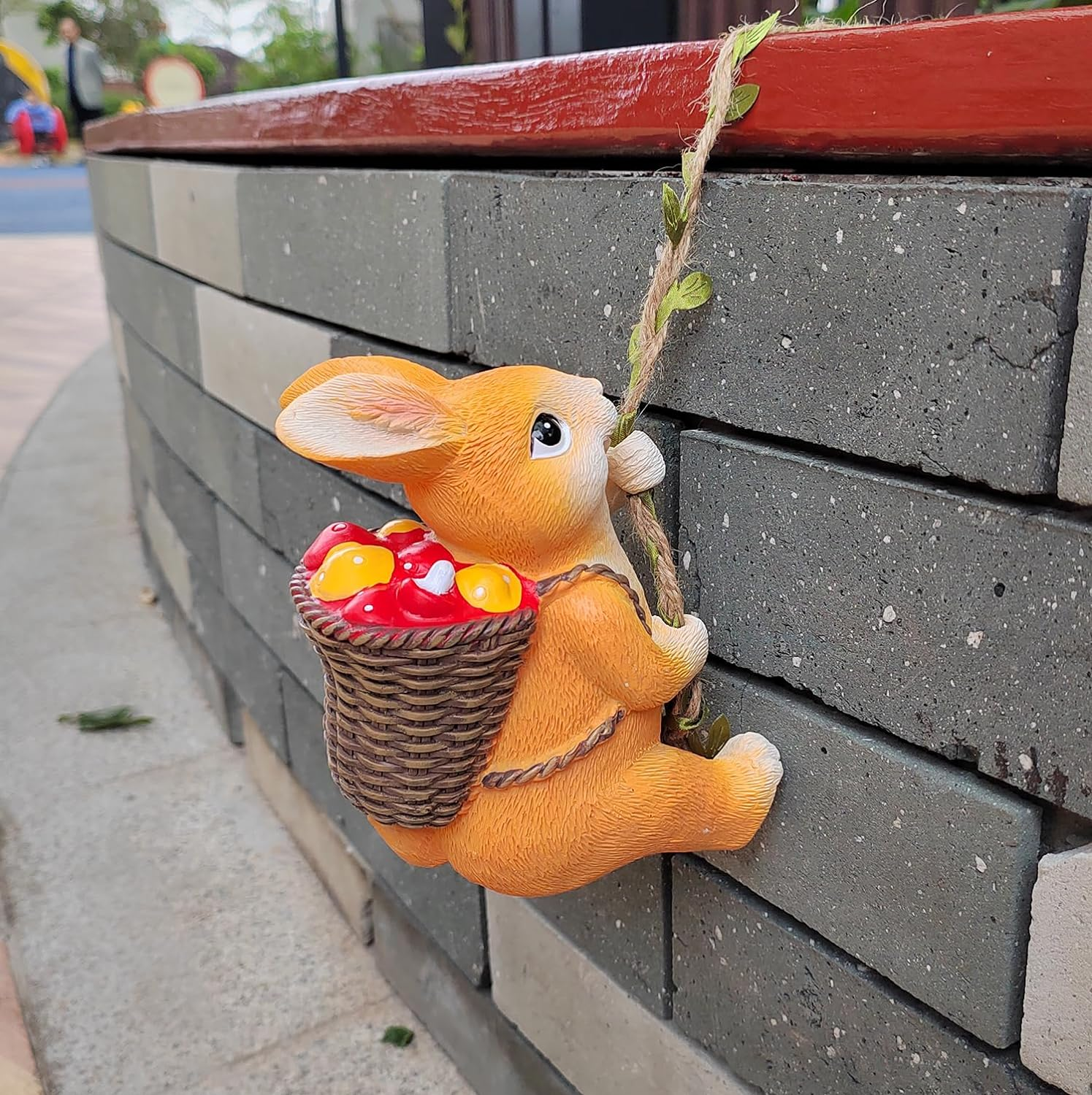 Outdoor Garden Decoration, Statues Cute Animal Wall Hanging Courtyard Decoration, Flower Pot Fence Decoration Indoor Ornaments, Furniture Office Hanging Ornament (Rabbit)