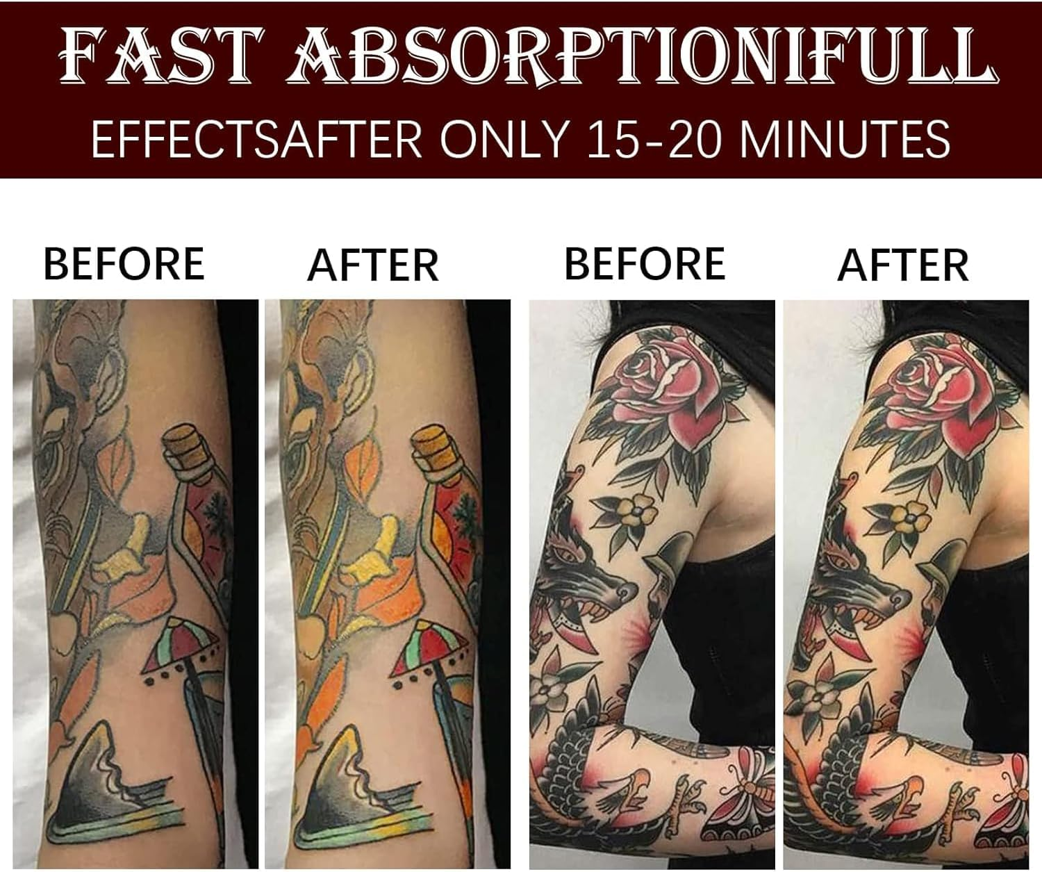 Tattoo Aftercare Butter Balm,2.6 Oz Tattoo Aftercare Healing Brightener for Color Enhance,Protects New Tattoos and Rejuvenates Older Tattoos,Natural Organic Tattoo Cream (1 Pcs | 2.6 Oz) image number 5