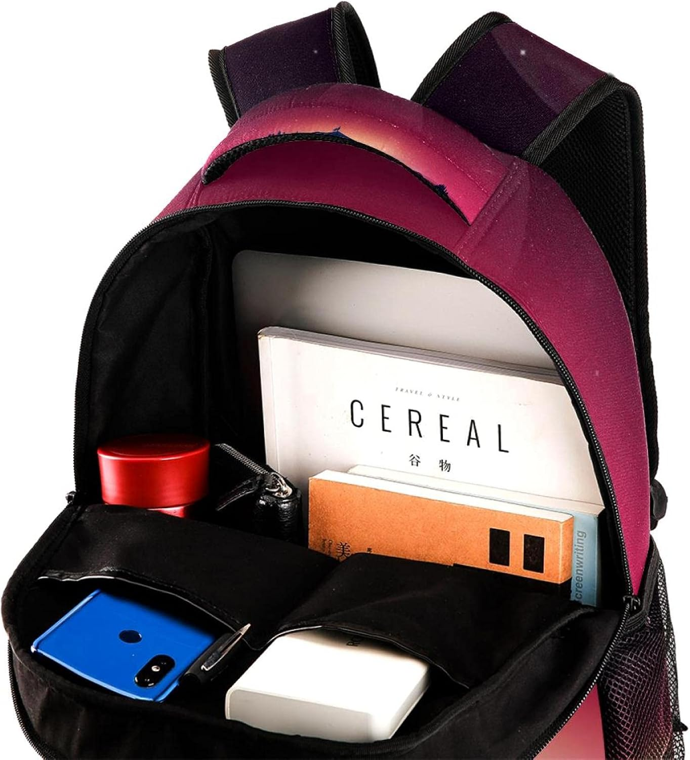 Wolf Howling in the Mountain Backpack Students Shoulder Bags Travel Bag College School Tote Backpacks