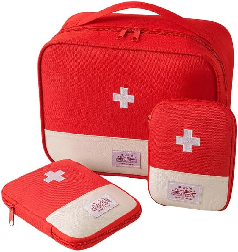 AIMALL 3PCS Portable Medical Bags for Business Travel and Home, First Aid Storage Bags with Durable Design, Smooth Zipper, and Multiple Sizes