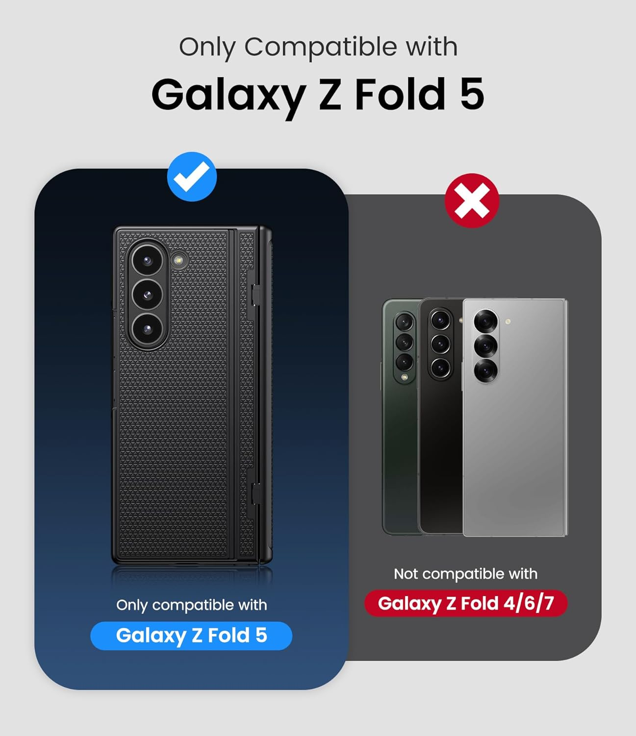 SIXBOX for Samsung Galaxy Z Fold 5 Case with Stand, Front Screen Protector, Hinge Protection, Slim & Rugged, Full Body Hard Cover, Daily Drop Protective Phone Case for Samsung Z Fold 5 2023, Black