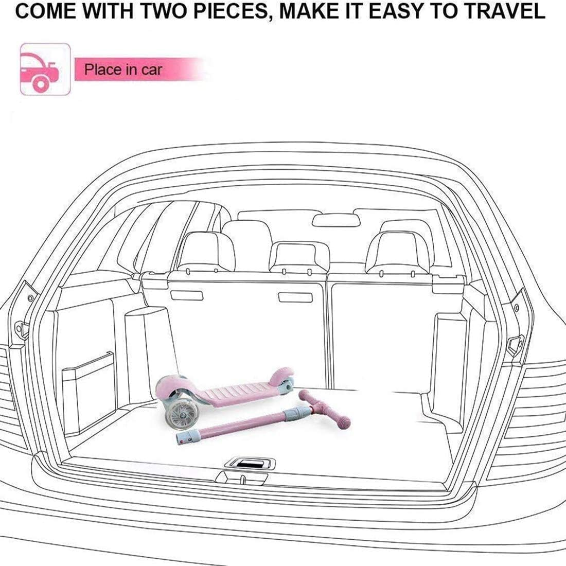 APEXORIGIN 3 Wheel Scooter for Kids Ages 3-12,Kids Scooter with Light up Wheels, Sturdy Deck Design, and 4 Height Adjustable Suitable for Kids Ages 3-12 image number 1