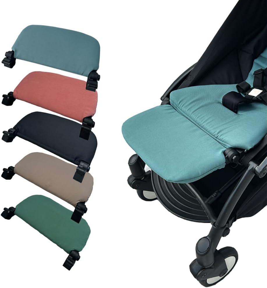 Stroller Leg Rest Compatible with Babyzen YOYO - Foldable Stroller without Disassembly - Extend 6.2 Inch Easy to Attach & Clean, Soft Fabric (Black)