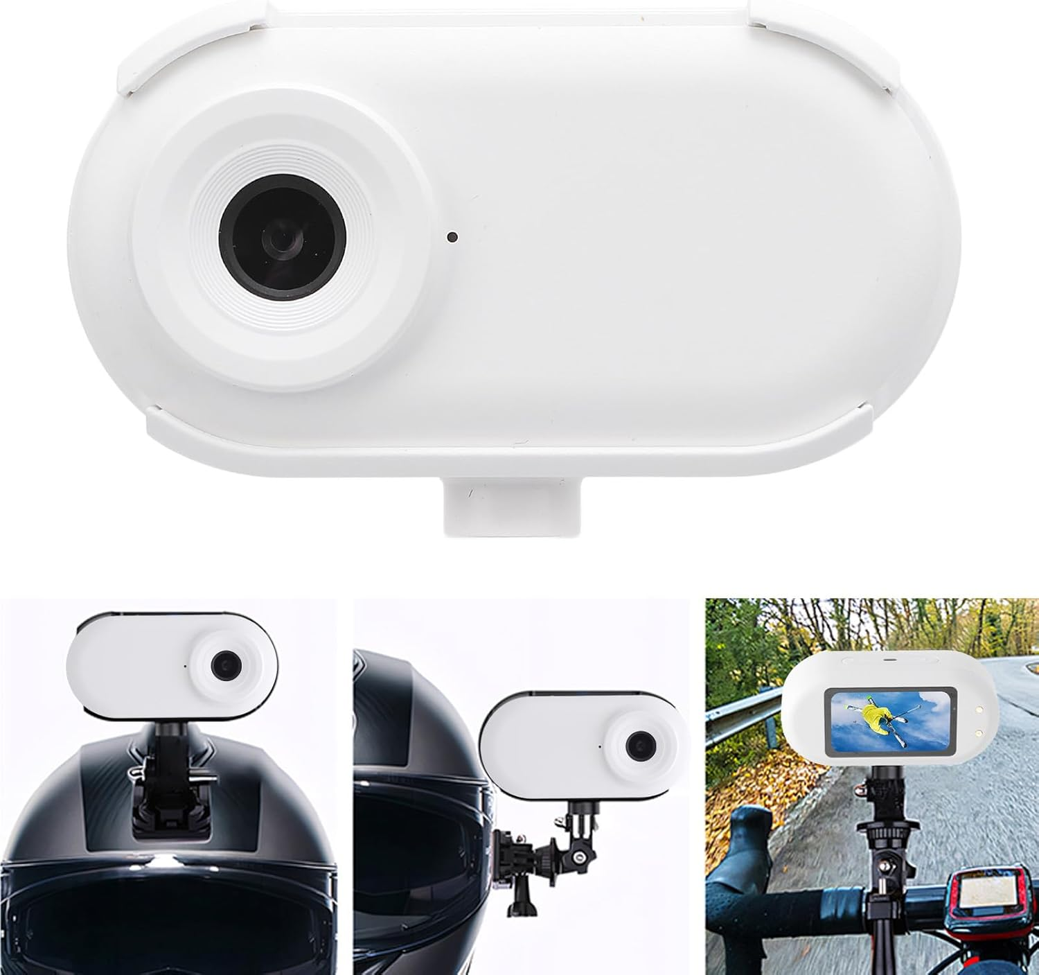 Dog Cat Collar Camera, 1080P Pet Collar Camer Cat Video Camera with 0.96 Inch IPS HD Color Screen, anti Shake Body Camera for Pet Supplies (White) image number 3