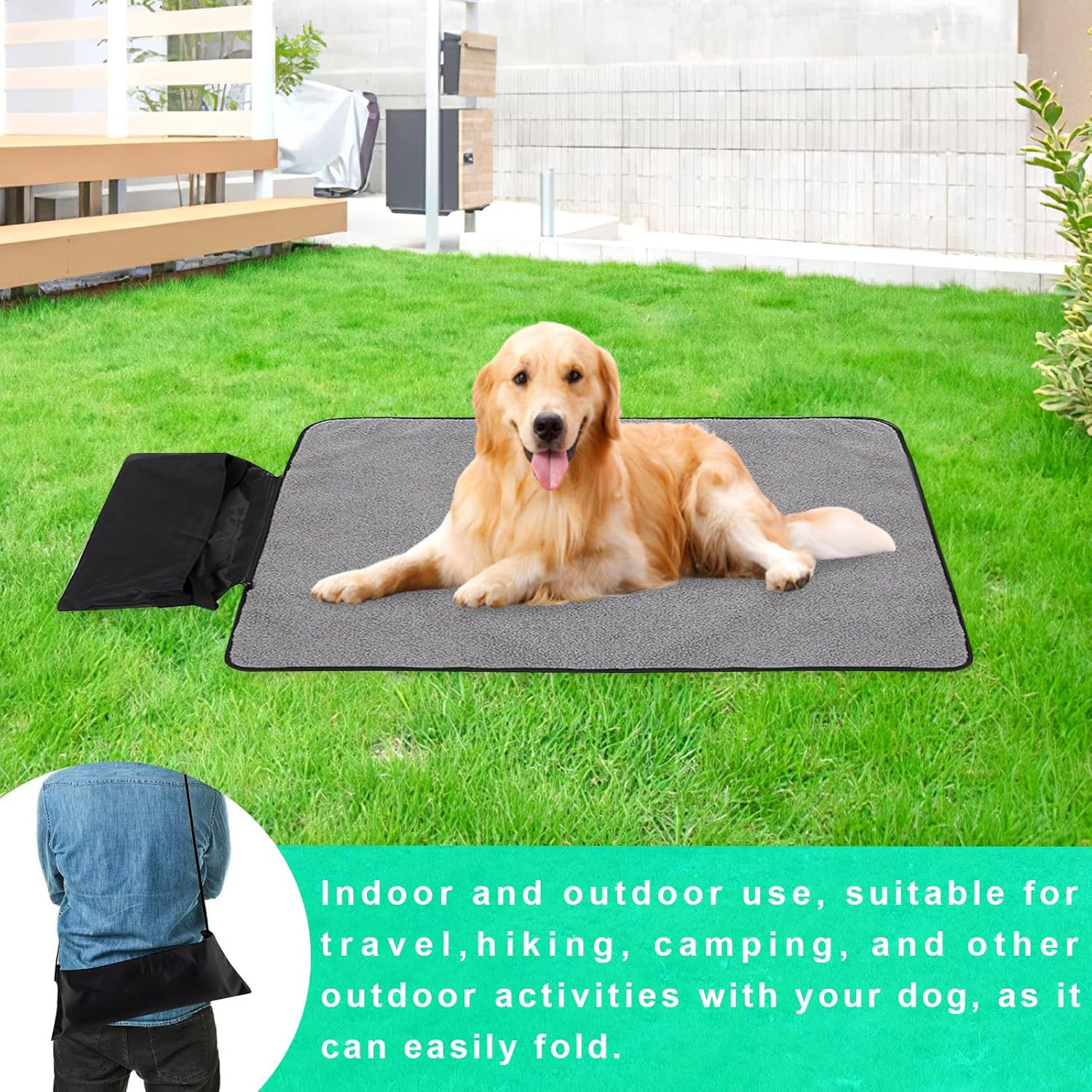 Vegena Dog Blanket for on the Go - 100 X 70 Cm, Warming Waterproof Dog Mat, Outdoor, Foldable Travel Blanket, Dogs, Cats, Double-Sided Dog Blanket Made of Fleece and Waterproof Oxford image number 1