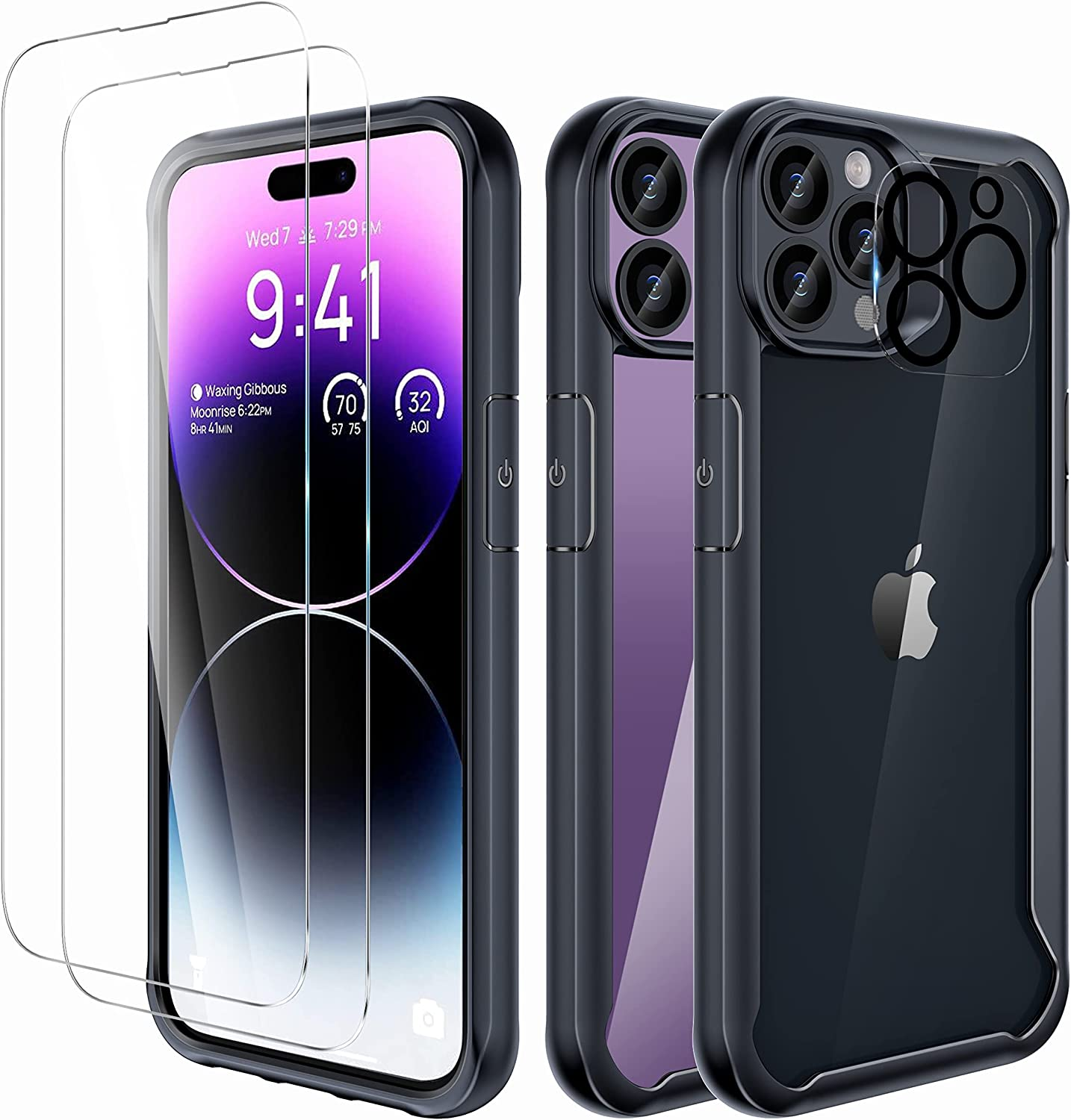 Oretech Designed for Iphone 11 Case with 2 X Screen Protector Tempered Glass&1 Camera Lens Protector Shockproof Protective for Iphone 11 Transparent Case Cover, Clear