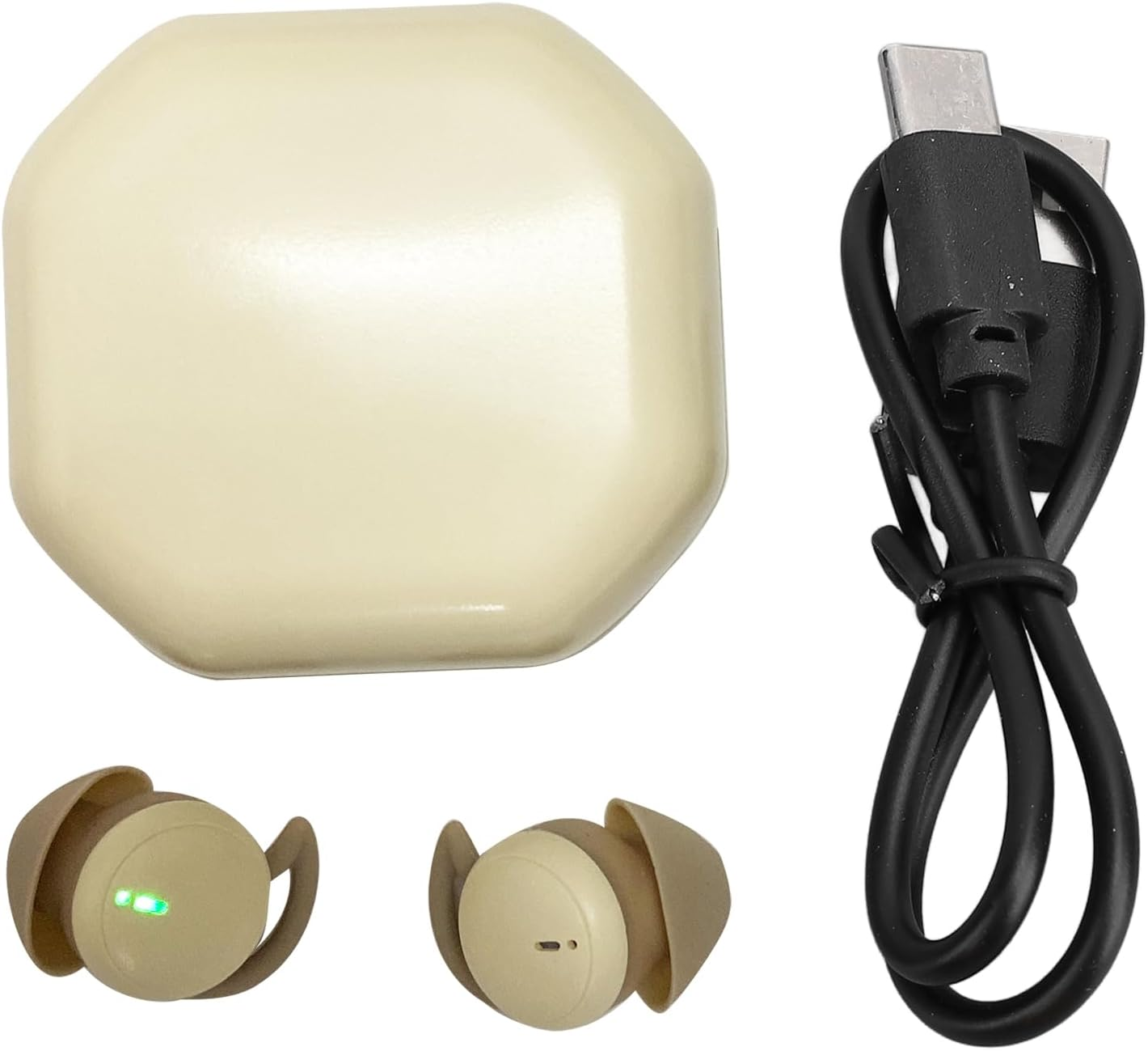 Small Wireless Sleep Earbuds, Invisible Sleep Headphones with Charging Case, 5.3 Mini Sleeping Earbuds for Side Sleepers (Milky Tea Color) image number 6