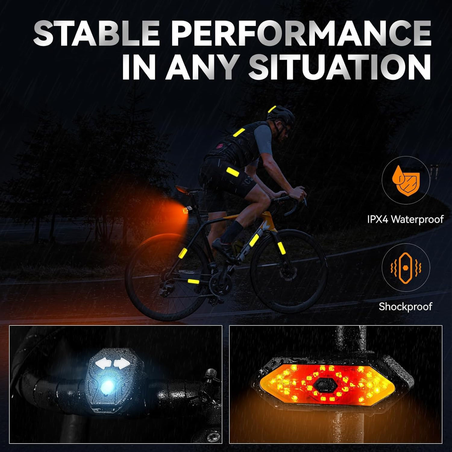 Bike Tail Light with Turn Signals USB Rechargeable Bike Turn Signals 120 Lumens Ultra Bright LED Turn Signals for Bicycle 5 Mode for Night Riding Bicycle