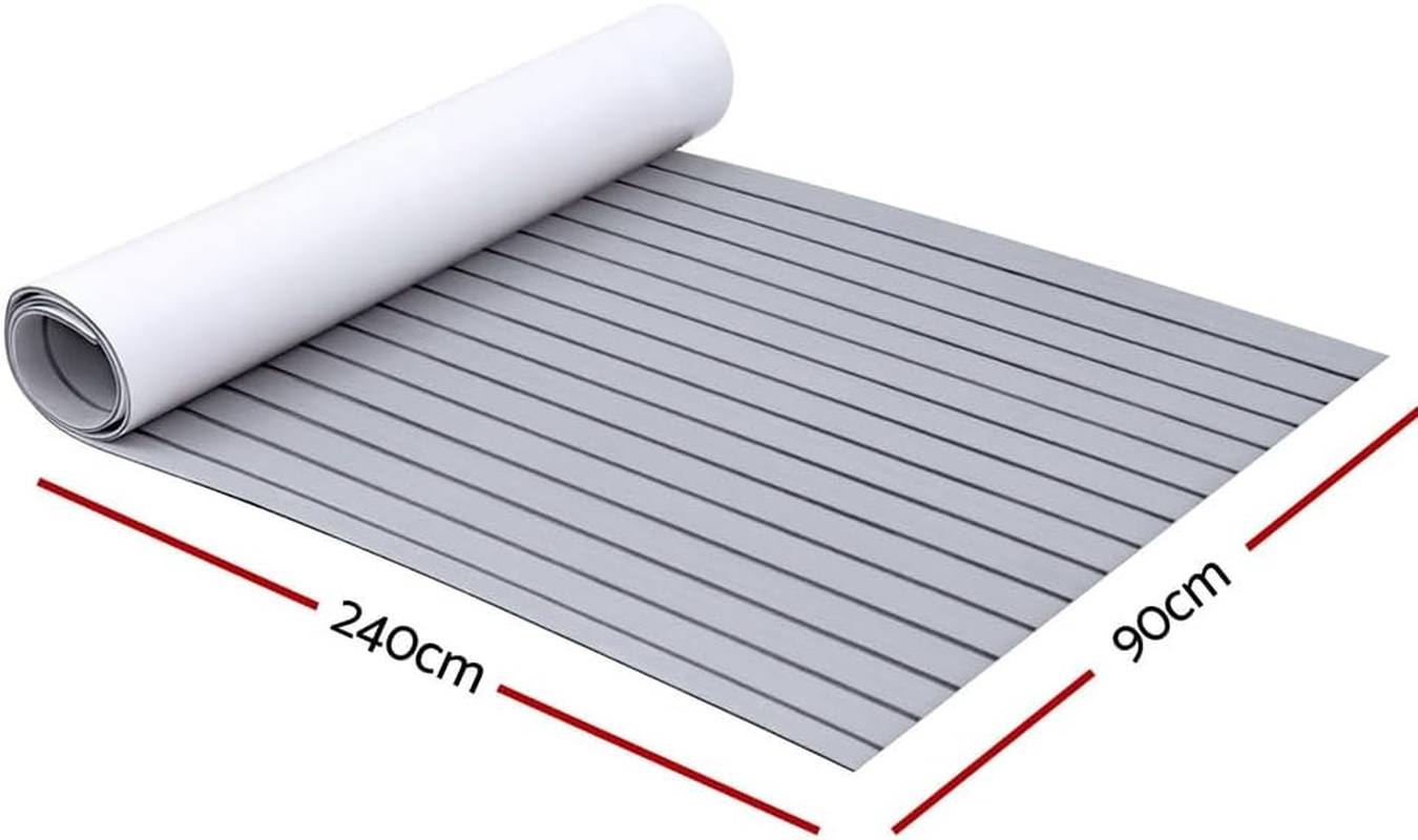 Seamanship EVA Boat Flooring Foam Mat Decking, DIY Rectangular Boats Mats Carpet Sheet Sea Flooring Trailer Roller Accessories Decor for Motorboat Yacht Kayak Swim Platform, Light Grey image number 6
