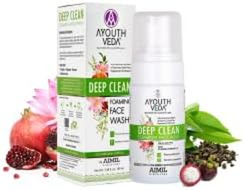 Ayouthveda Combo for Dirt Free Clear Skin, Dark Spots, Refreshes Complexion - Deep Clean Foaming Face Wash | Delicate Skin Pure Handmade Castile Soap with Neem & Tulsi image number 1