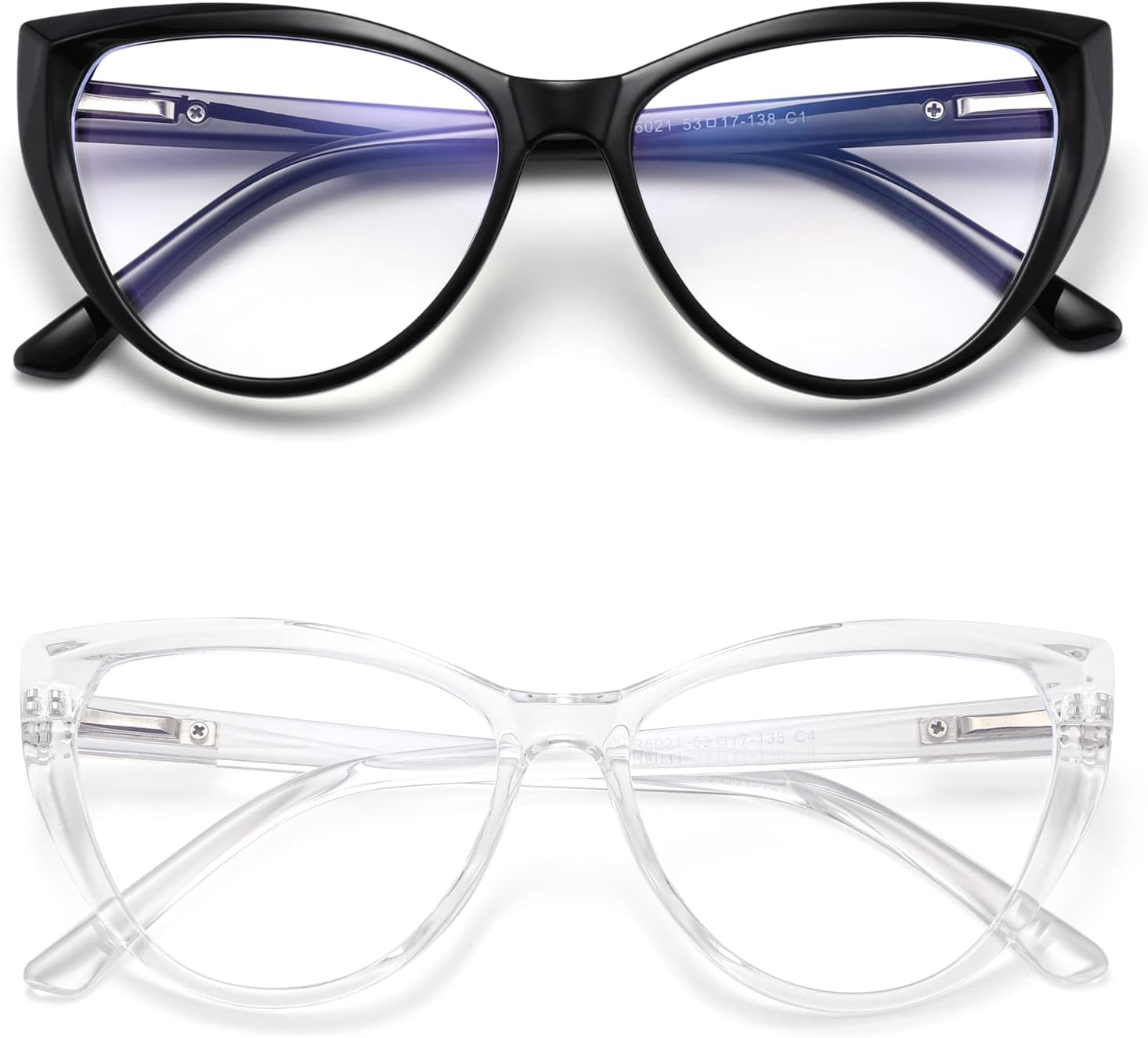 TEAPLMTT 2 Pack Cat Eye Blue Light Blocking Glasses for Women Trendy TR90 Frame anti Blue Ray Eyesatrain Computer Eyeglasses