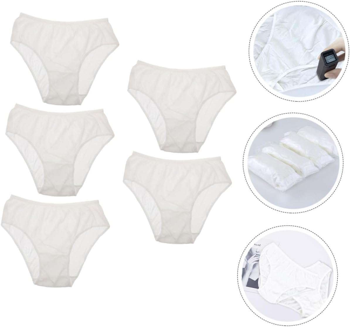 Gatuida 5Pcs Disposable Elastic Maternity Briefs High Elasticity Cotton Underwear for Postpartum Women Breathable Portable Travel Panties Convenient and Stretchy plus Xxxl