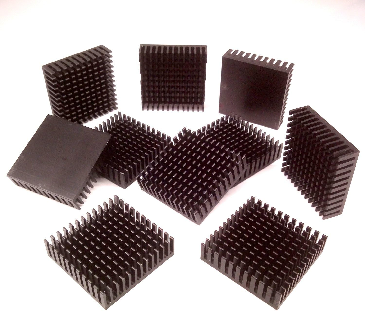 Easycargo 24Pcs 40Mm Heatsink 40X40X11Mm, Aluminum Cooler Heat Sink for Cooling 3D Printers, Nema 17, TEC1-12706 Thermoelectric Peltier Cooler 40Mmx40Mmx11Mm (Black 24Pcs)