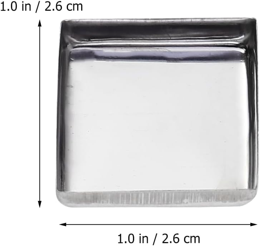 Minkissy 60Pcs Square Empty Metal Pans for DIY Eyeshadow Blusher Pressed Powder Makeup Plates for Crafting Cosmetics for Women Girls
