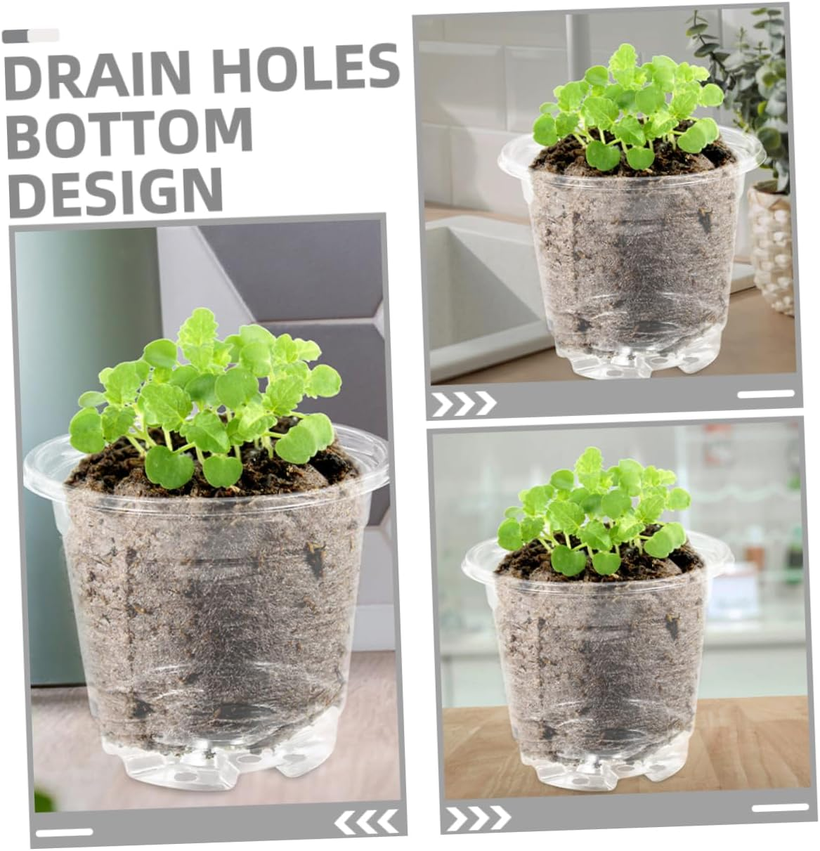 Yardwe 10Sets Moisturizing Flower Pot Plastic Plants Planter Nursery Pots Lids for Seedling for Indoor Planting and Garden Supplies