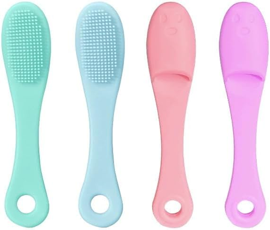 Cat Chin Brush Cat Finger Brush, 4Pcs Silicone Cat Chin Clean Brushes,Silicone Cat Chin Brush Scrubber,Cat Chin Brush Silicone Scrubber Cat Chin Cleaner,Soft Silicone Chin Cleaner Scrubber for Cats image number 3