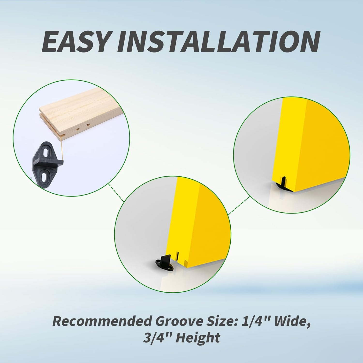 4Pack Black Floor Guide for Sliding Barn Door Hardware T Shape Guides Floor Mounted Easy Installation Bottom Track Guides for Barn Bypass Pocket and Closet Doors image number 6