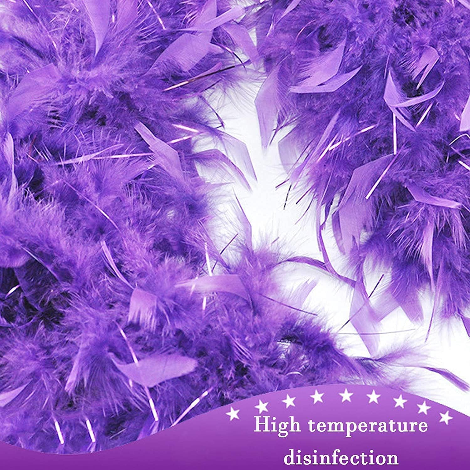 TRMFUSA 6 Pcs Multicolor Feather Boas for Crafts Party Supplies Girls Dress up Costume image number 6