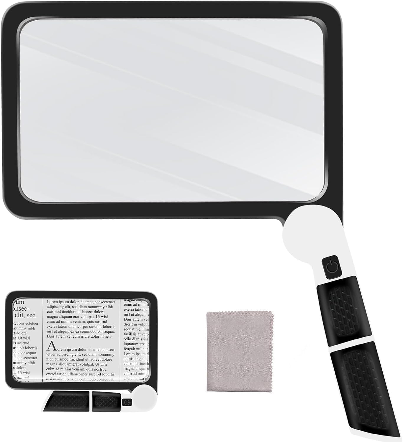 5X Large Magnifying Glass with Adjustable LED Light, 48LED Cold/Warm Light 3 Modes, Full Page Illuminated Magnifier for Seniors Low Vision - Folding Handheld for Reading, Inspection & Close Work image number 4