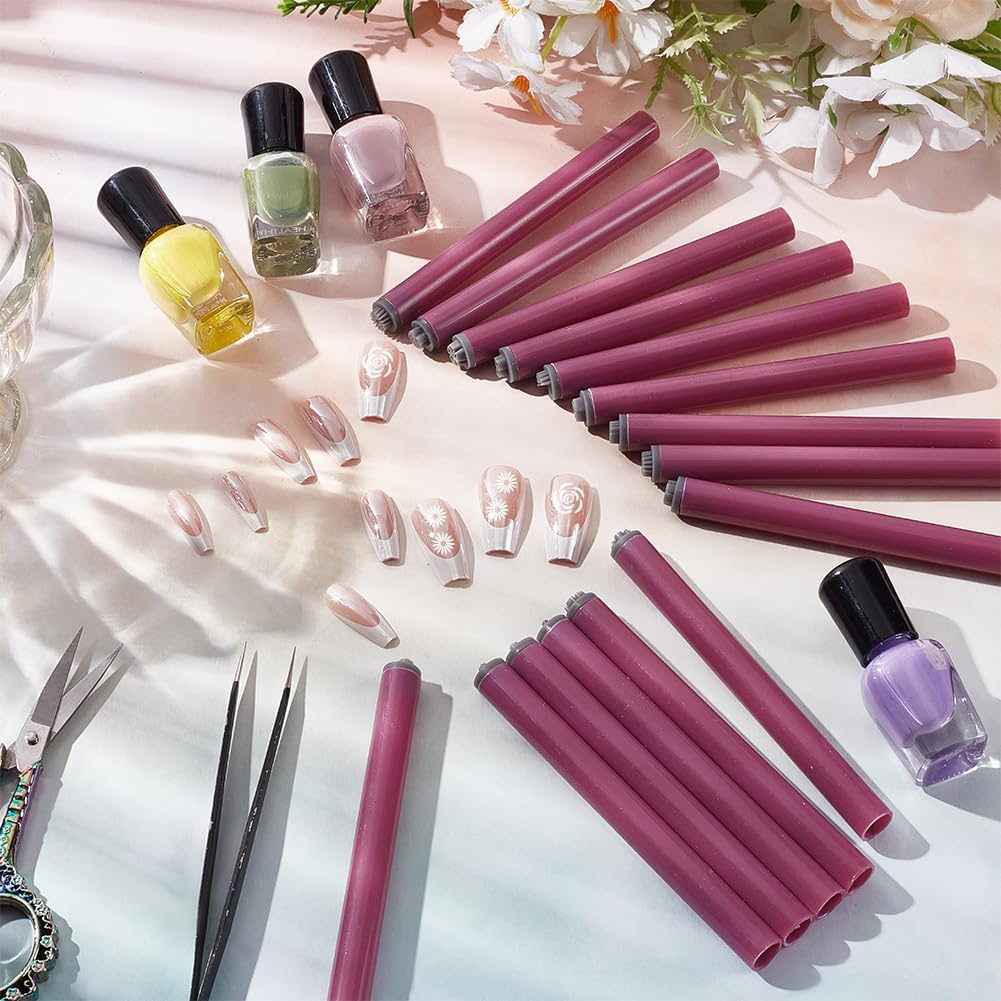 UNICRAFTALE 15Pcs 15 Styles Nail Art Stamp Pen Set Nails Flower Design Stamping Pen Plastic Nail Art Stamp Pen Nails Dot Tool Various Patterns DIY Printing Template Tool for Women image number 1