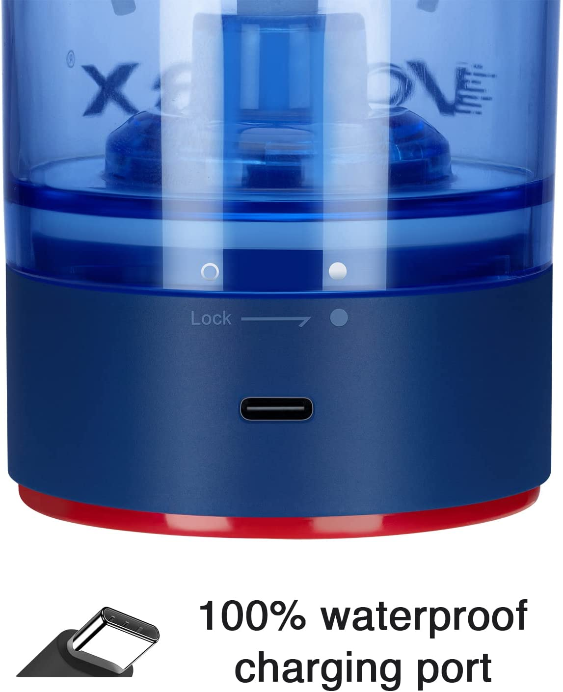 VOLTRX Electric Shaker Bottle- Vortexboost Portable USB C Rechargeable Protein Shake Mixer,Shaker Cups for Protein Shakes and Meal Replacement Shakes,Bpa Free,Waterproof,24 Oz(Power Blue) - Cyan  Green image number 4