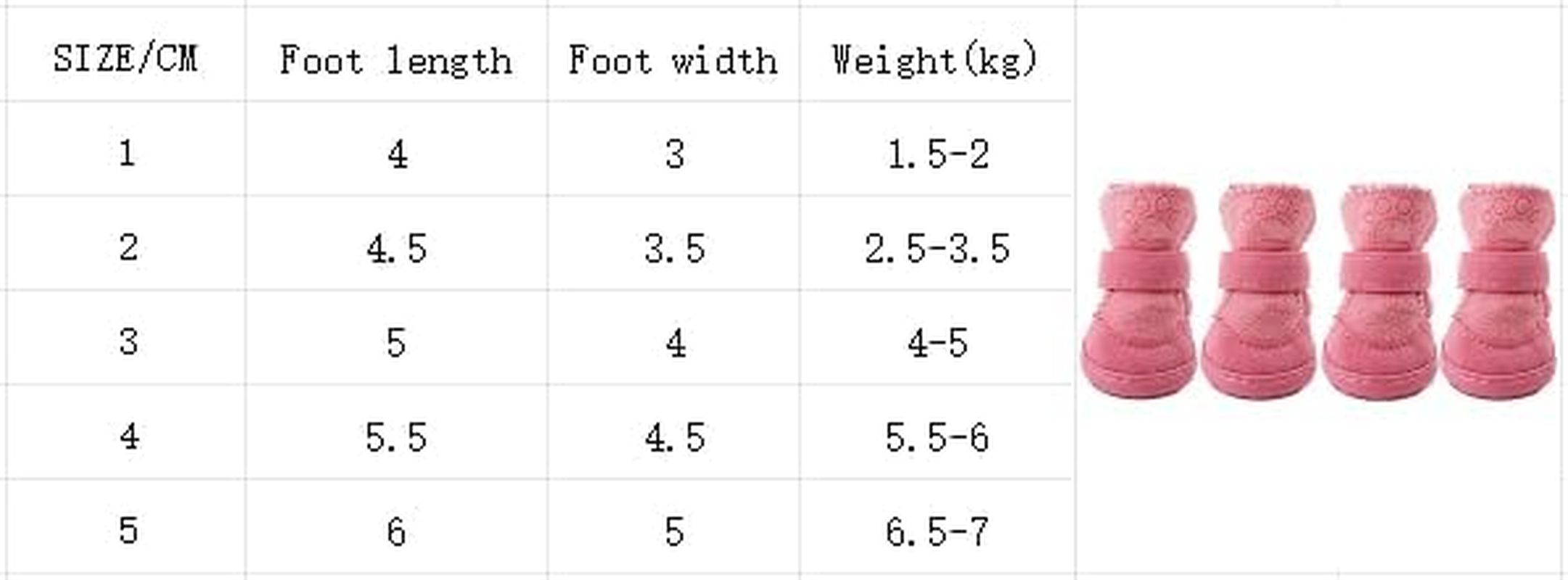 Small Dog Winter Booties, Cold Weahter Dog Shoes for Small Dogs, Boots for Cats, Set of 4 Pieces Snow Boots (Pink, 4) image number 5