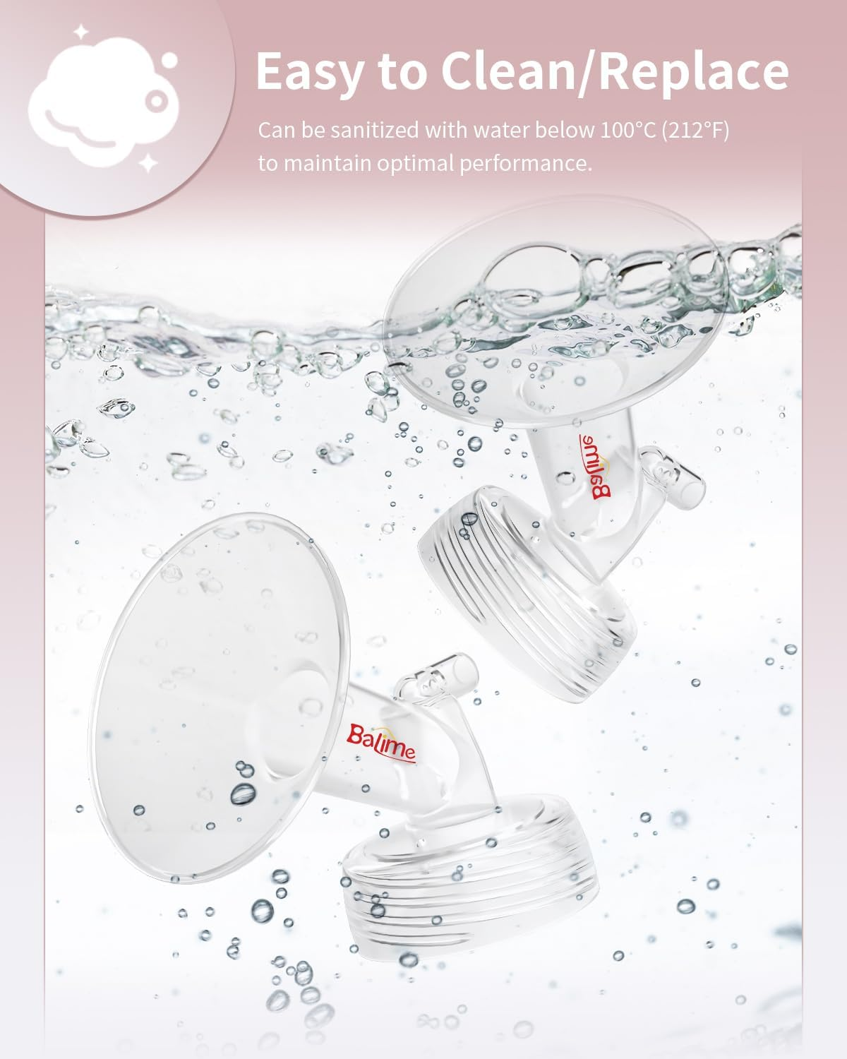 BALIME Breast Pump Parts Compatible with Spectra S1/S2/9 Plus, Not Original Accessories,Wide-Mouth 24 Mm Flange, Replaces Spectra Shield（2Pcs）