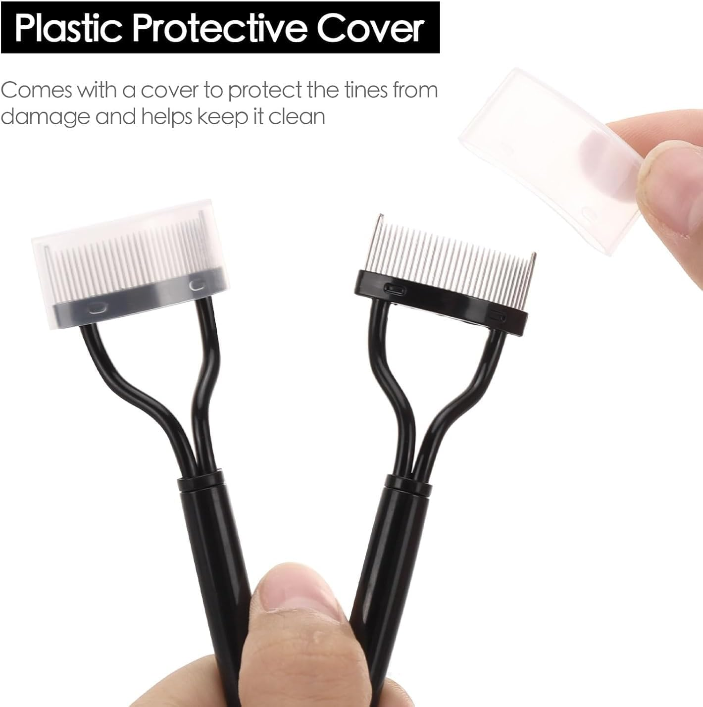 4 Pcs Dust-Proof Case Eyelash Comb Lash Separator, Metal Mascara Lift Curl Brush with Tight-Toothed Steel Needle, Mascara Brush with Arc Design Fits Eyelashes Perfectly, Beauty Makeup Tool (Pink) image number 5