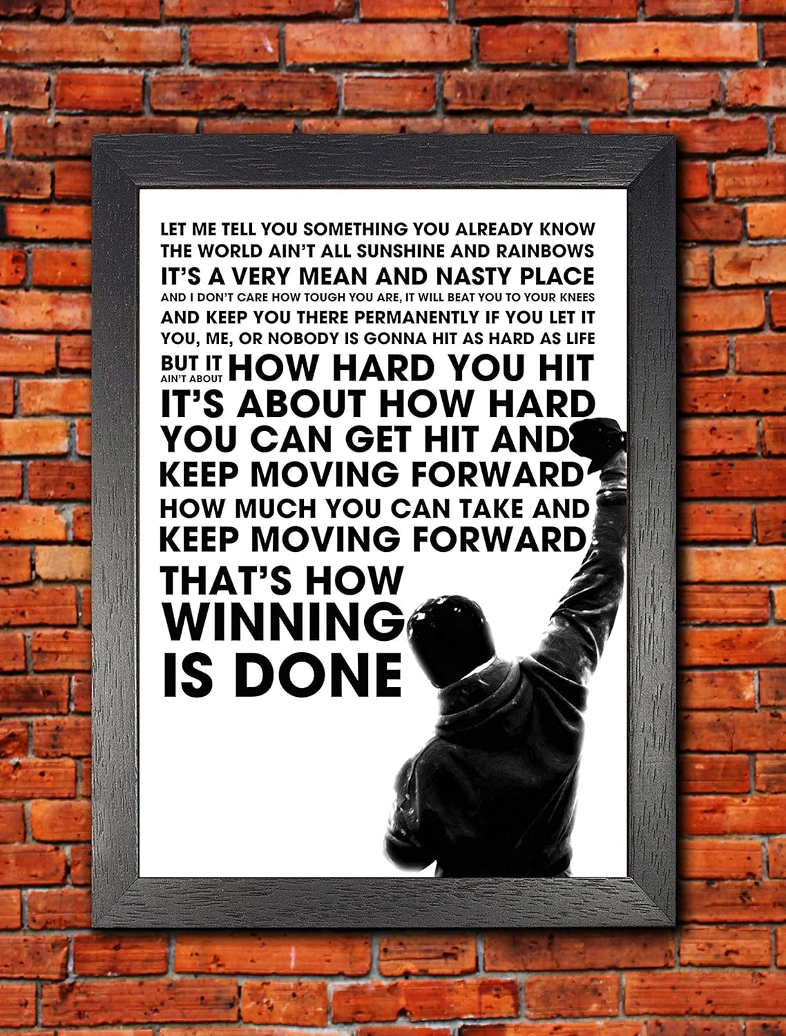 Rocky Balboa Sylvester Stallone A3 Unframed Motivation Quote Poster Sport Boxing Photo Inspiration Winner Picture