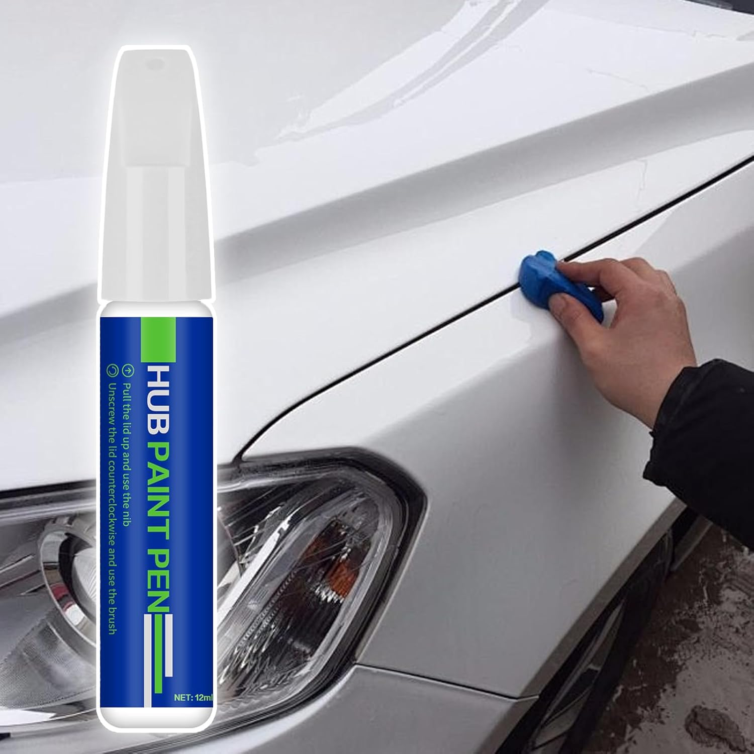 Auto Paint Repair Pen - Auto Touch up Paint Pen - Quick-Dry Marker Filler Scratch Repair for Wood Glass Furniture Wall Appliance Metal Leather - White image number 2