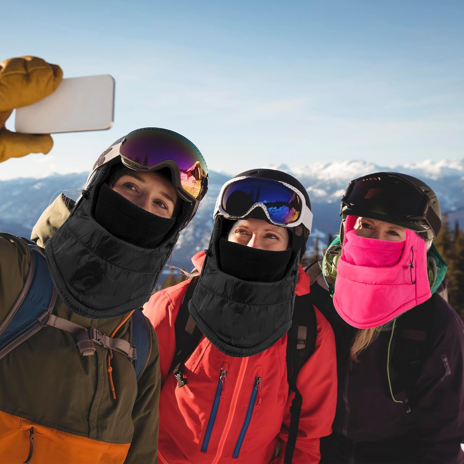 ZANZER Balaclava Ski Mask Fleece Lining Windproof Warm Adjustable Thermal Winter Cold Weather Face Mask for Men Women Black image number 3