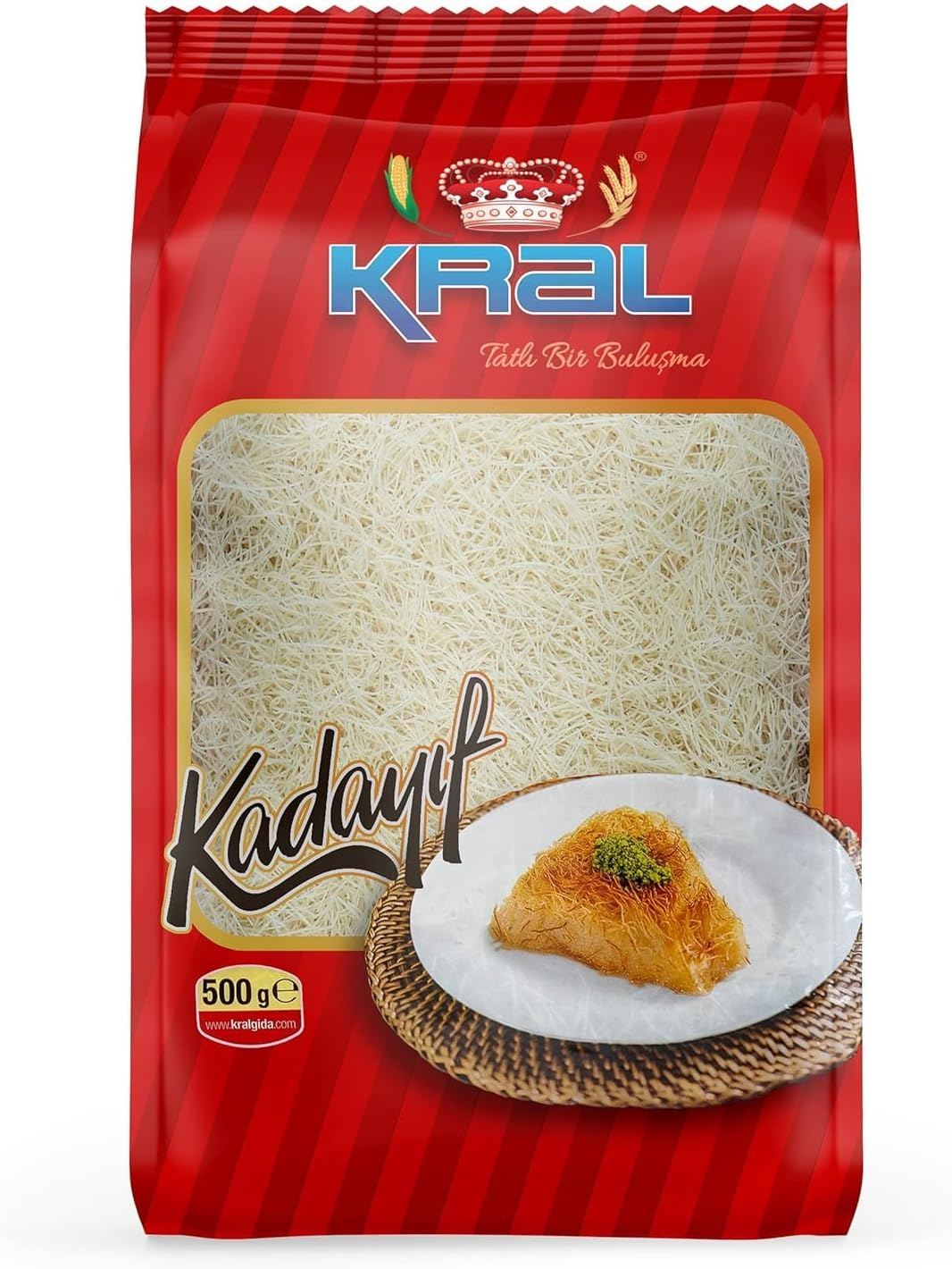 Kral Traditional Shredded Phyllo Dough, Kataifi Pastry for Middle Eastern Desserts, Kunefe, Dubai Chocolate, Halal Certified, 500G image number 5