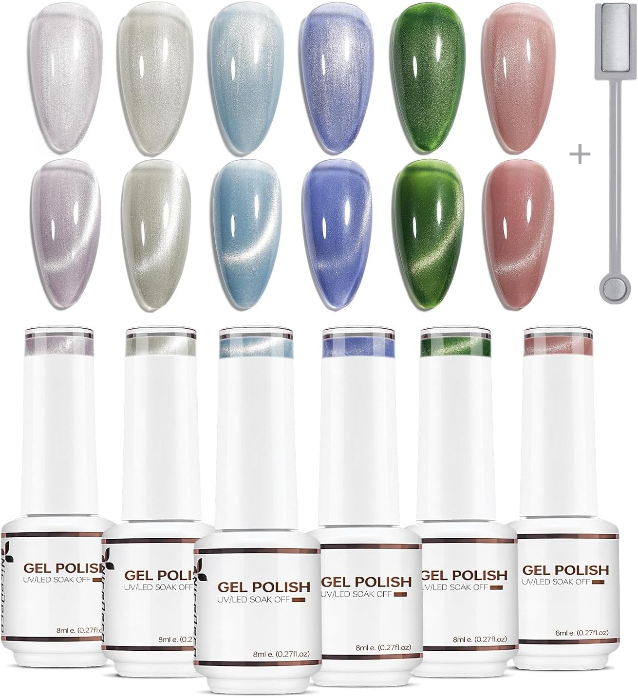 Nicedeco Gel Nail Polish 6 Pcs 8Ml Soak off LED U V Kit-31 Cruelty-Free & Vegan