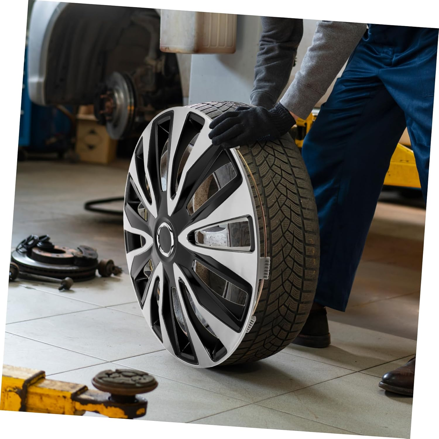 EXAOMBLE Automotive Wheel Hub Caps Wheel Rim Covers Car Truck Hubcaps Easy Install Modern Look Water Resistant