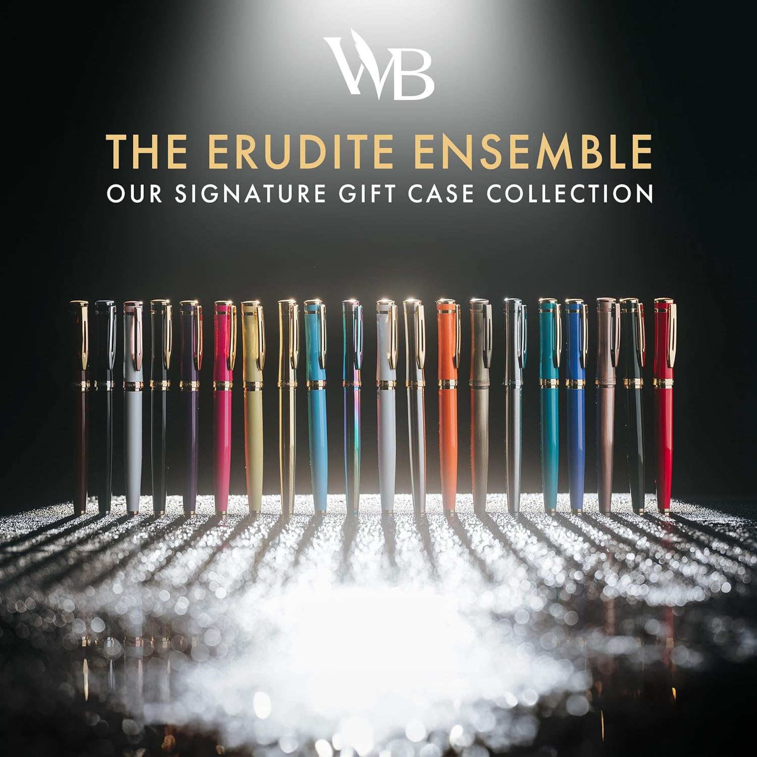 Wordsworth & Black Fountain Pen Set, 18K Gilded Medium Nib, Includes 24 Pack Ink Cartridges, Ink Refill Converter & Gift Box, Gold Finish, Calligraphy, [Brown Gold], Perfect for Men & Women image number 1