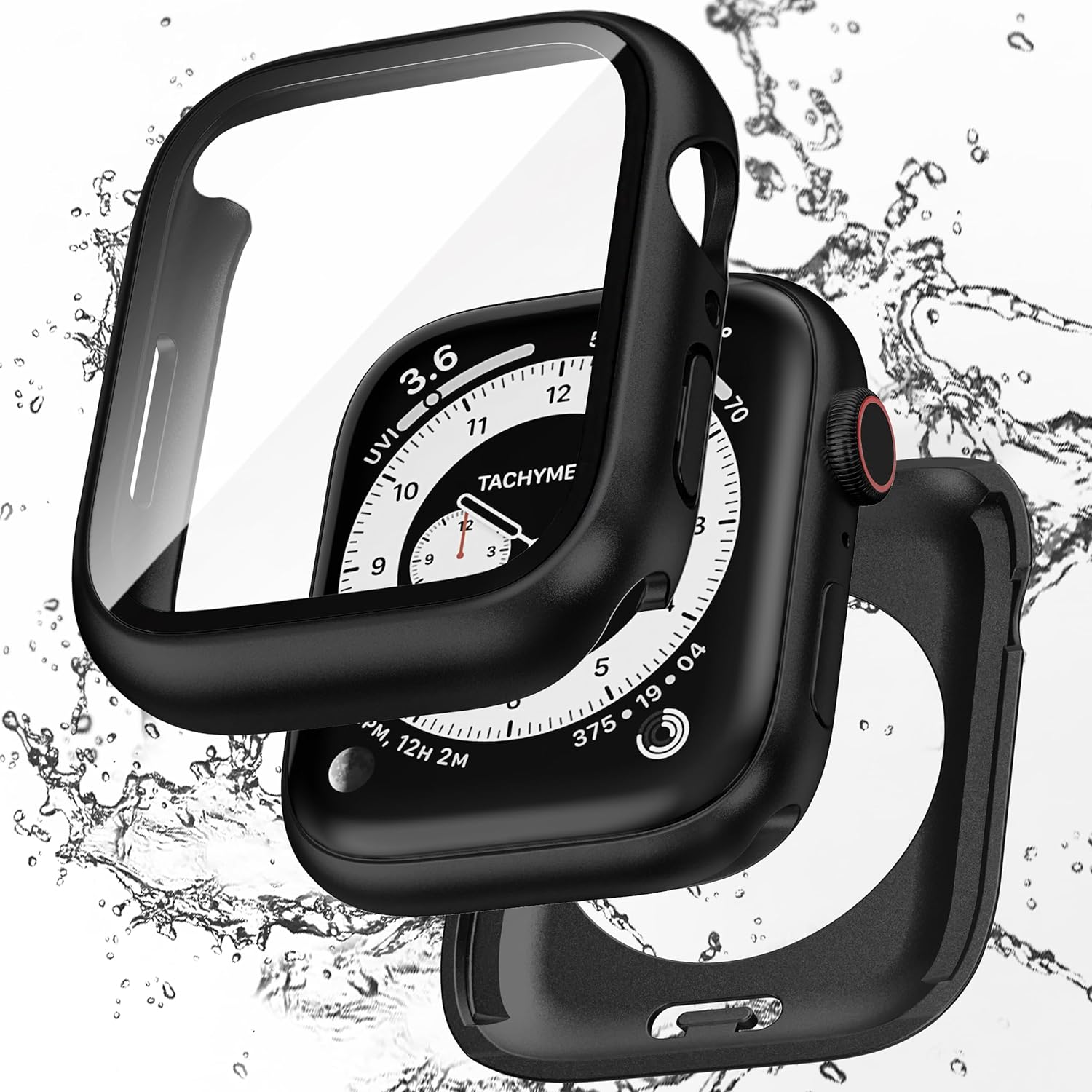 Zumyzu 2 in 1 Waterproof Case Compatible with Apple Watch 40Mm Series 6/5/4/SE with Tempered Glass Screen Protector, Full Coverage Bumper Cover for Iwatch Case 40Mm Starlight