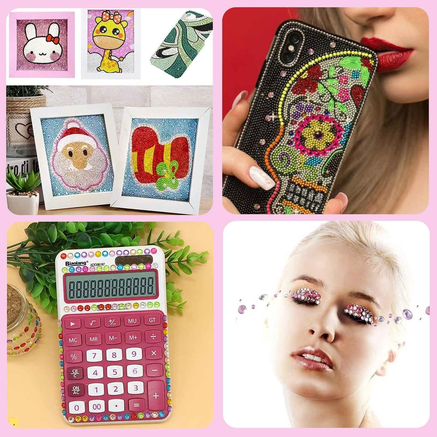 Bymivofun 1800Pcs Self Adhesive Rhinestone Gems with Tweezers 3-5Mm Colorful Rhinestone Stickers for DIY Fingernail Mobile Phone Clothing Decorations image number 3